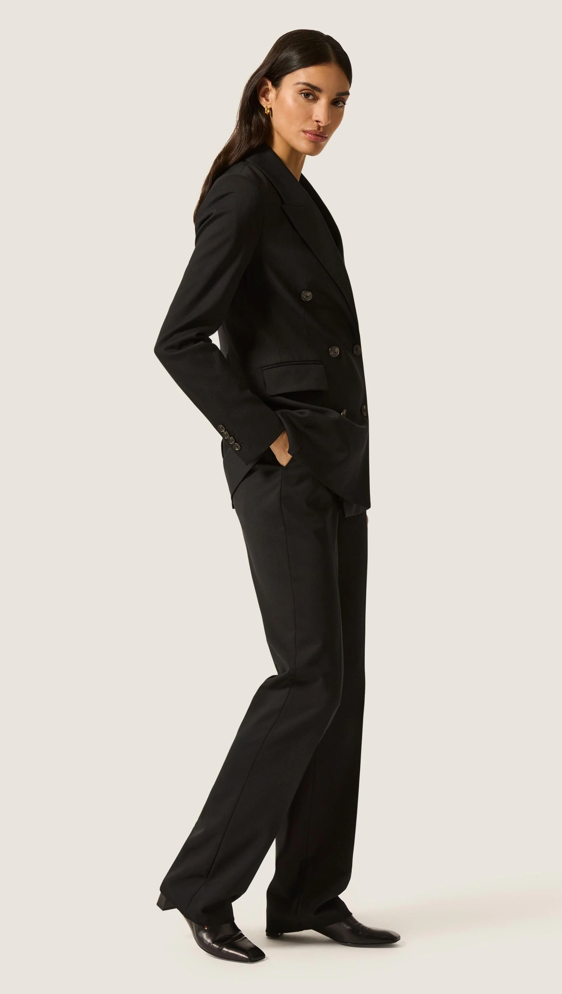 Double-Breasted Blazer in Seasonless Wool | Black - Image 5