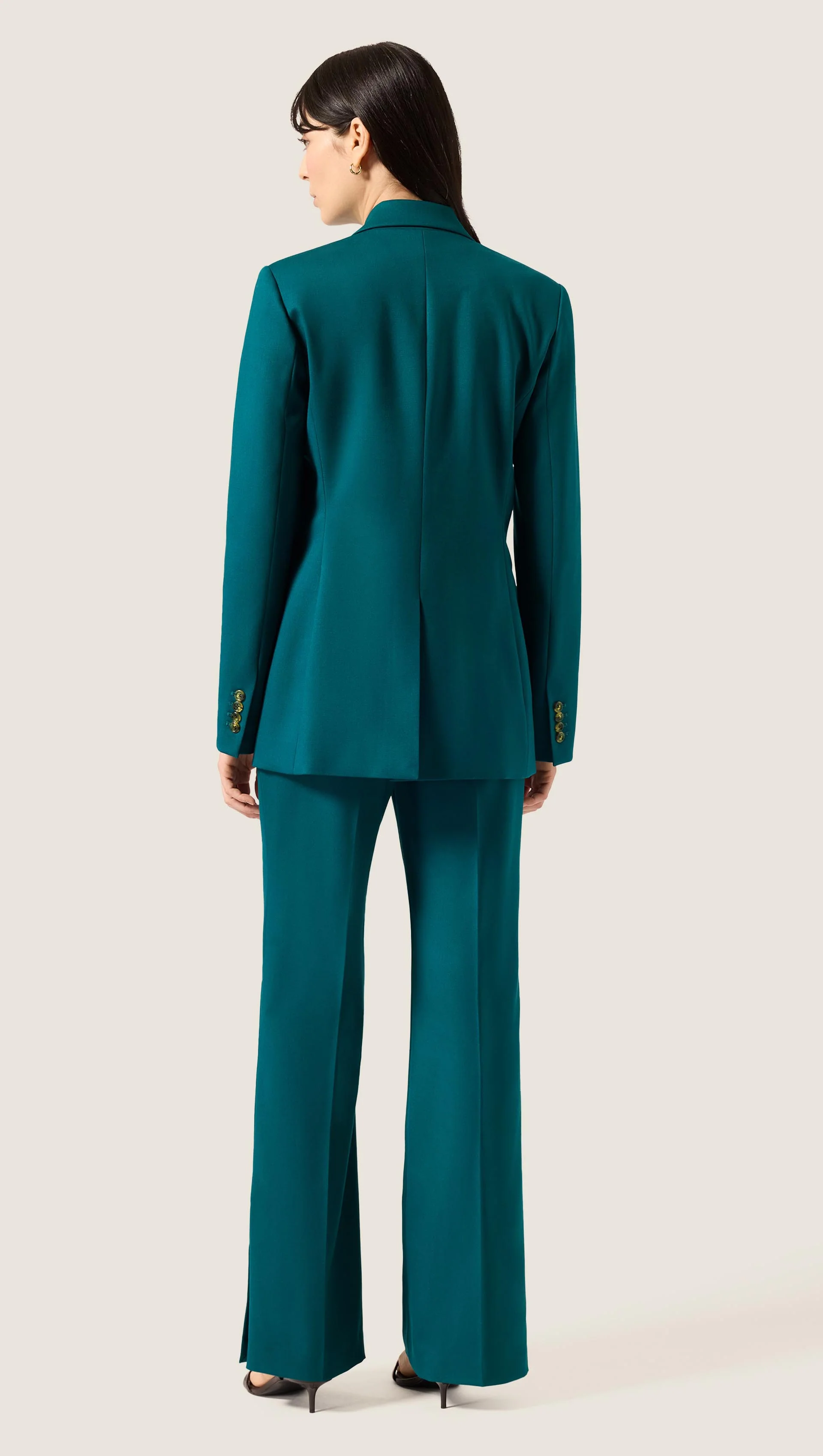 Double-Breasted Blazer in Seasonless Wool | Deep Teal - Image 4