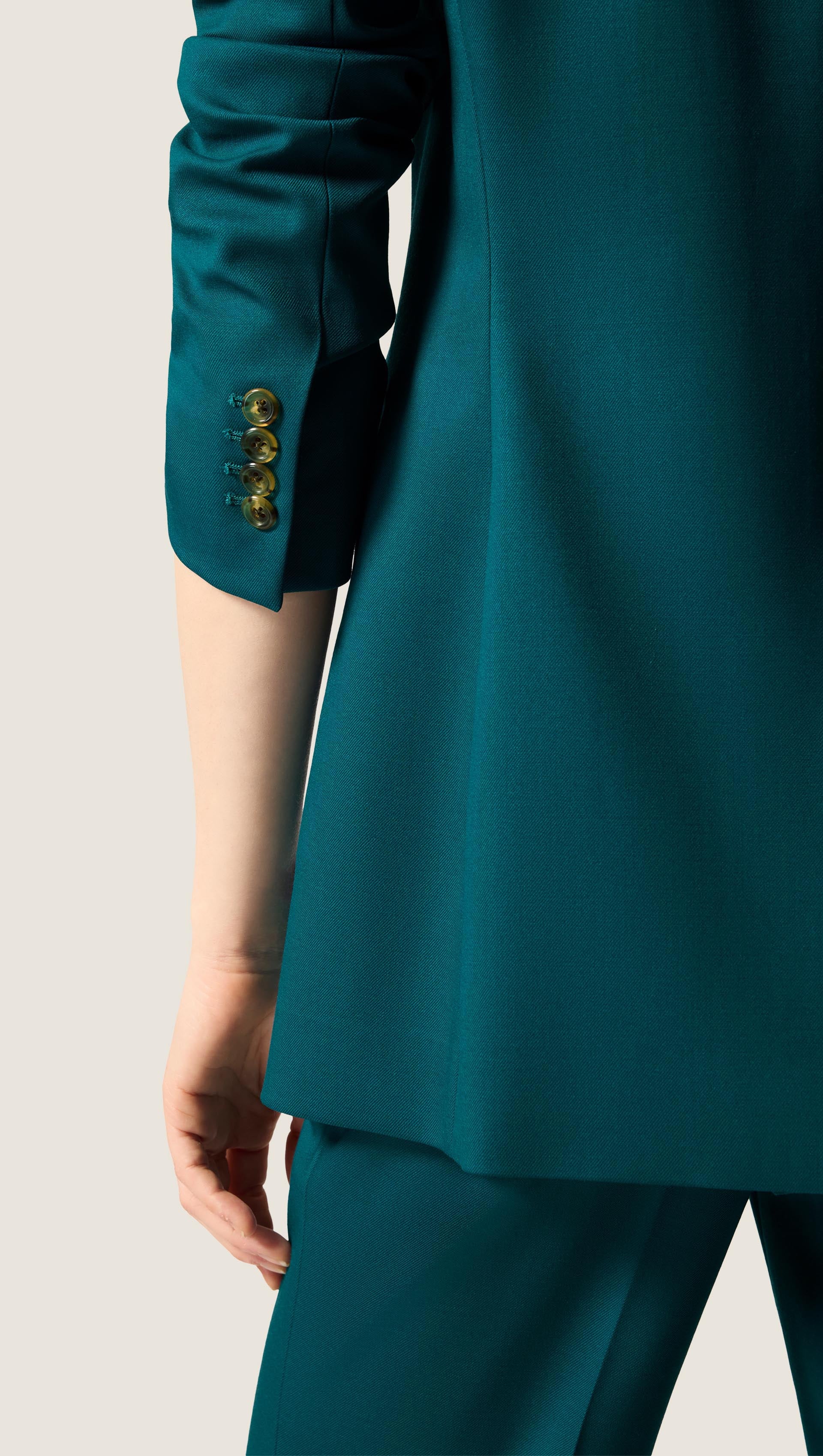 Double-Breasted Blazer in Seasonless Wool | Deep Teal - Image 6