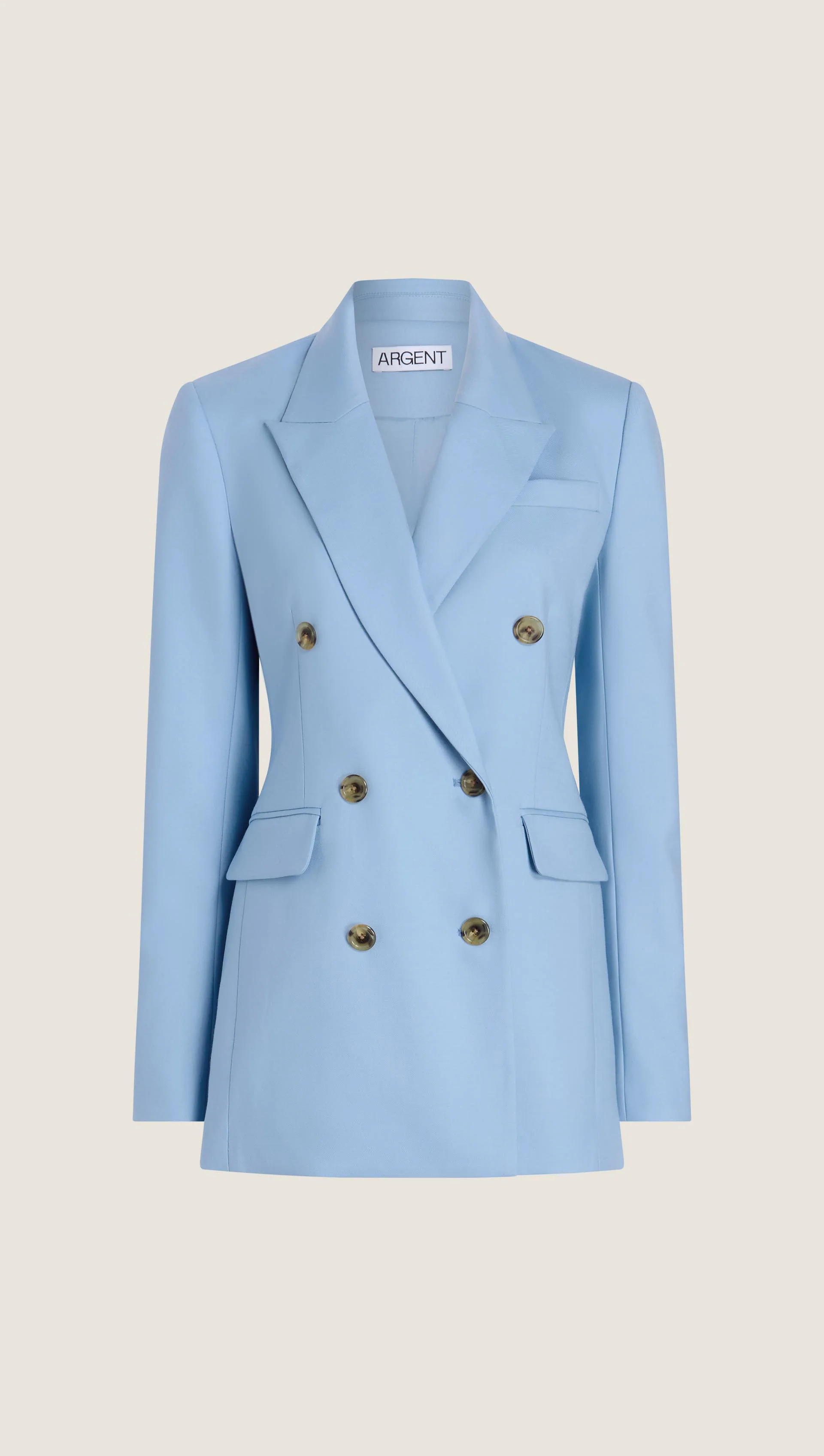 Double-Breasted Blazer in Seasonless Wool | Maya Blue - Image 11