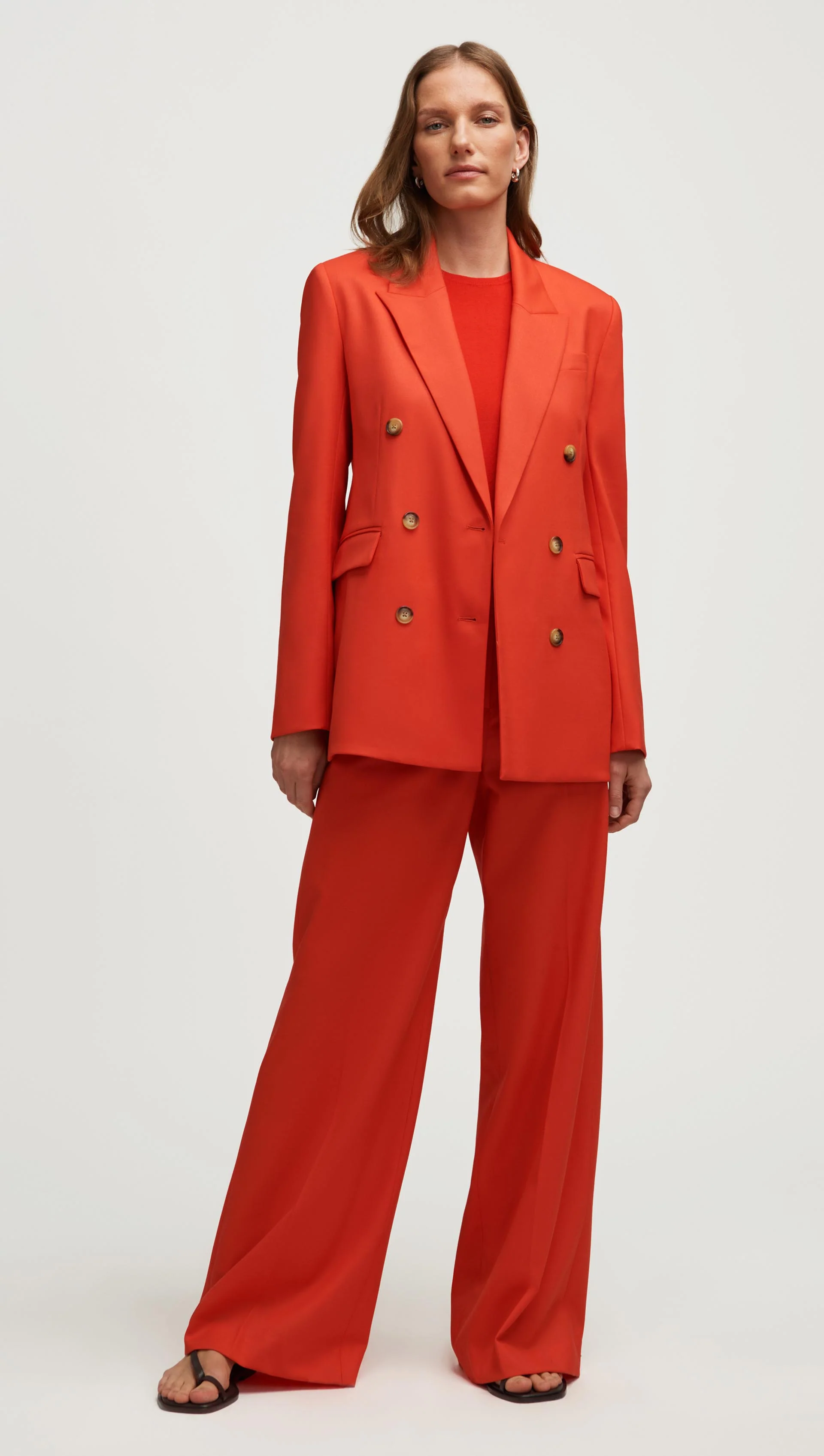 Double-Breasted Blazer in Seasonless Wool | Orange - Image 3