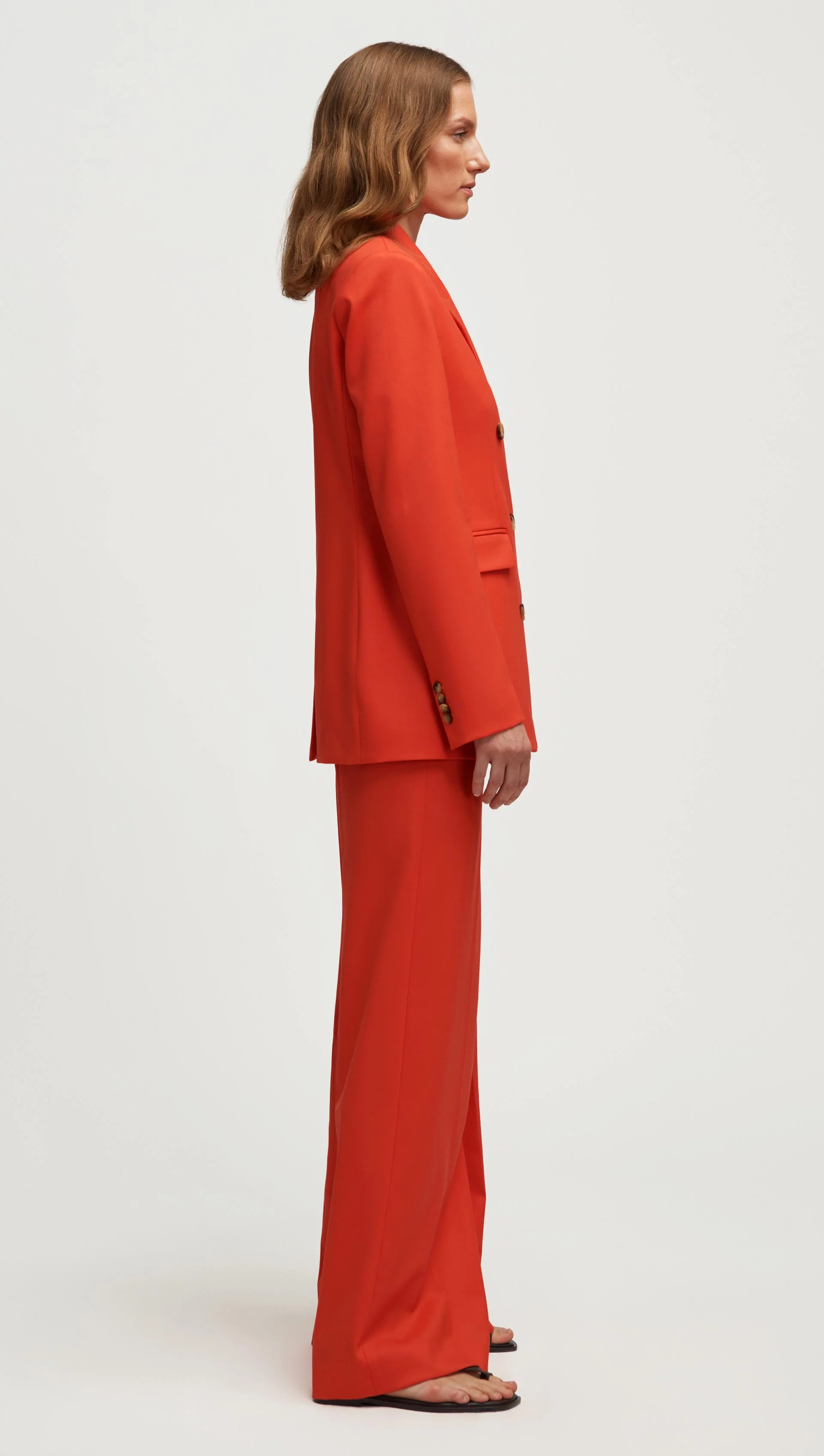 Double-Breasted Blazer in Seasonless Wool | Orange - Image 4