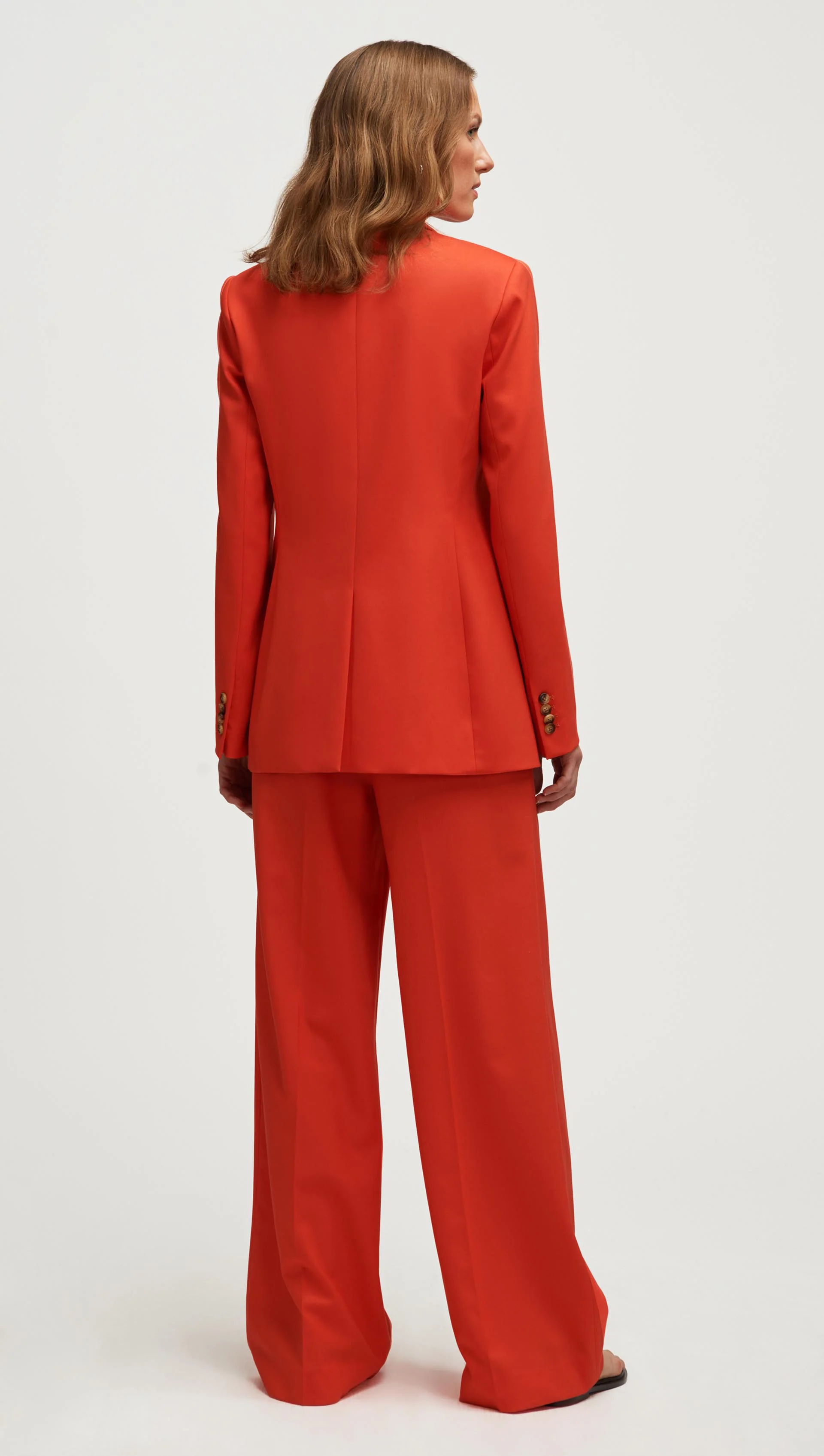 Double-Breasted Blazer in Seasonless Wool | Orange - Image 5
