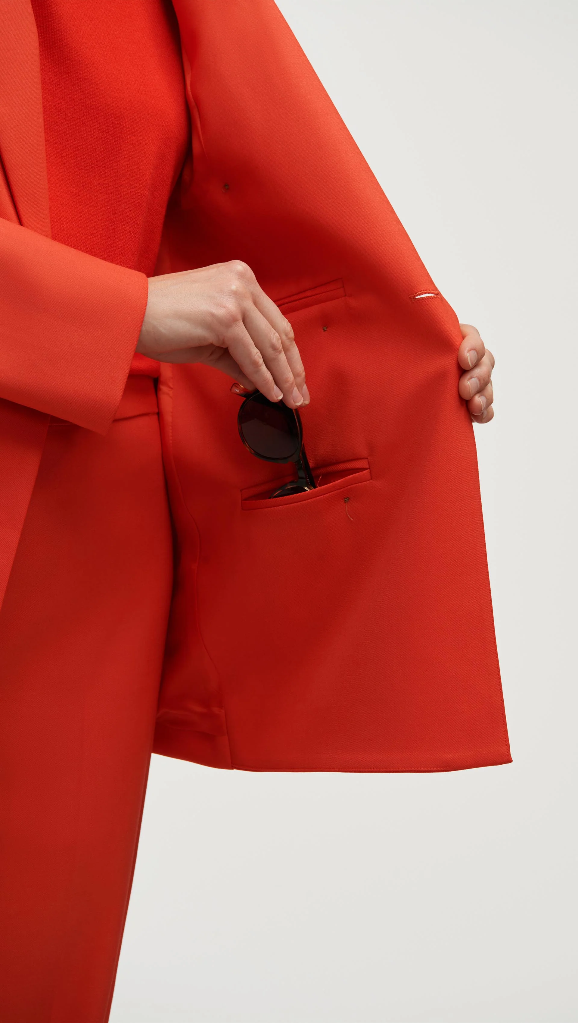 Double-Breasted Blazer in Seasonless Wool | Orange - Image 6