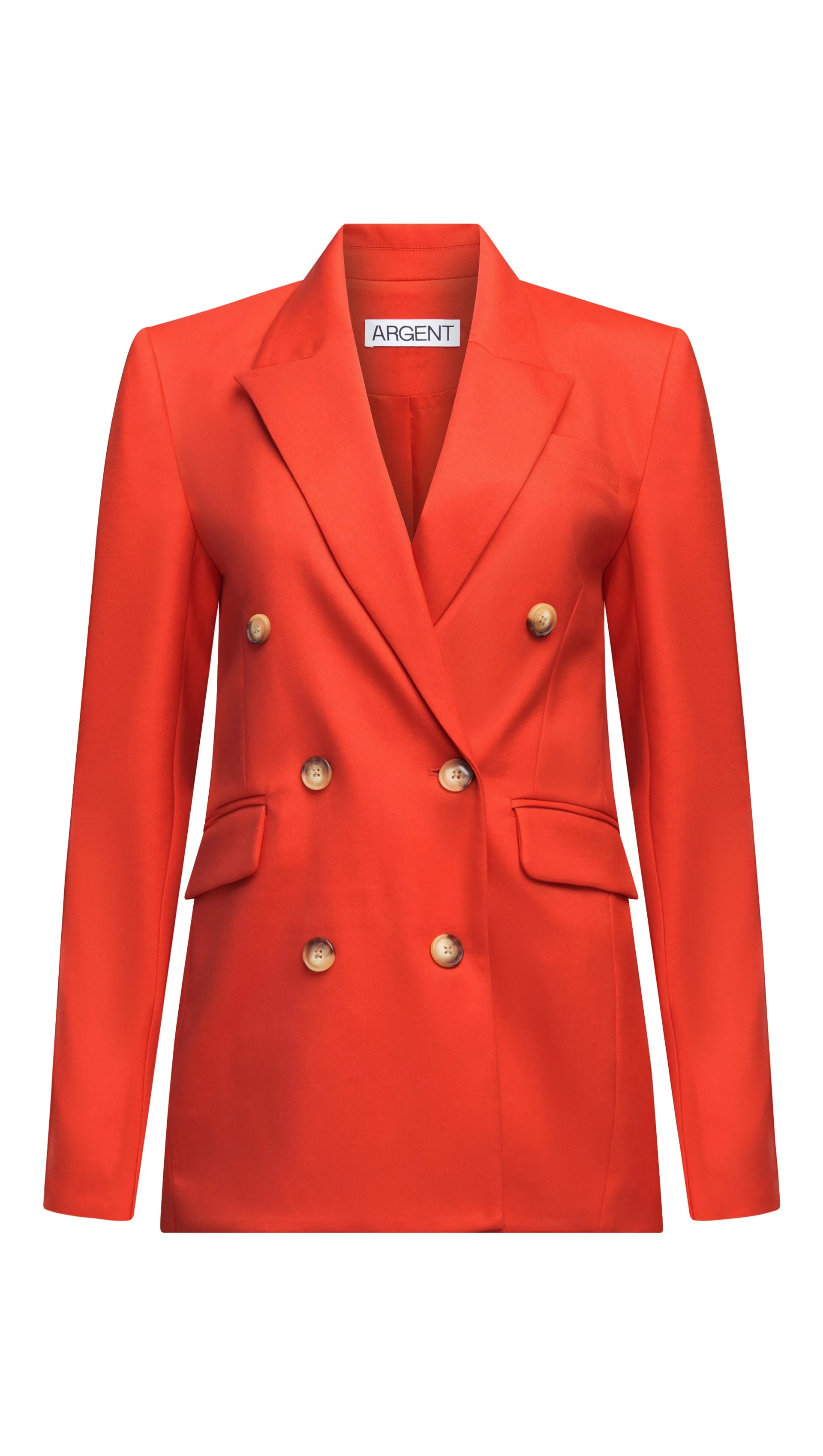 Double-Breasted Blazer in Seasonless Wool | Orange - Image 9