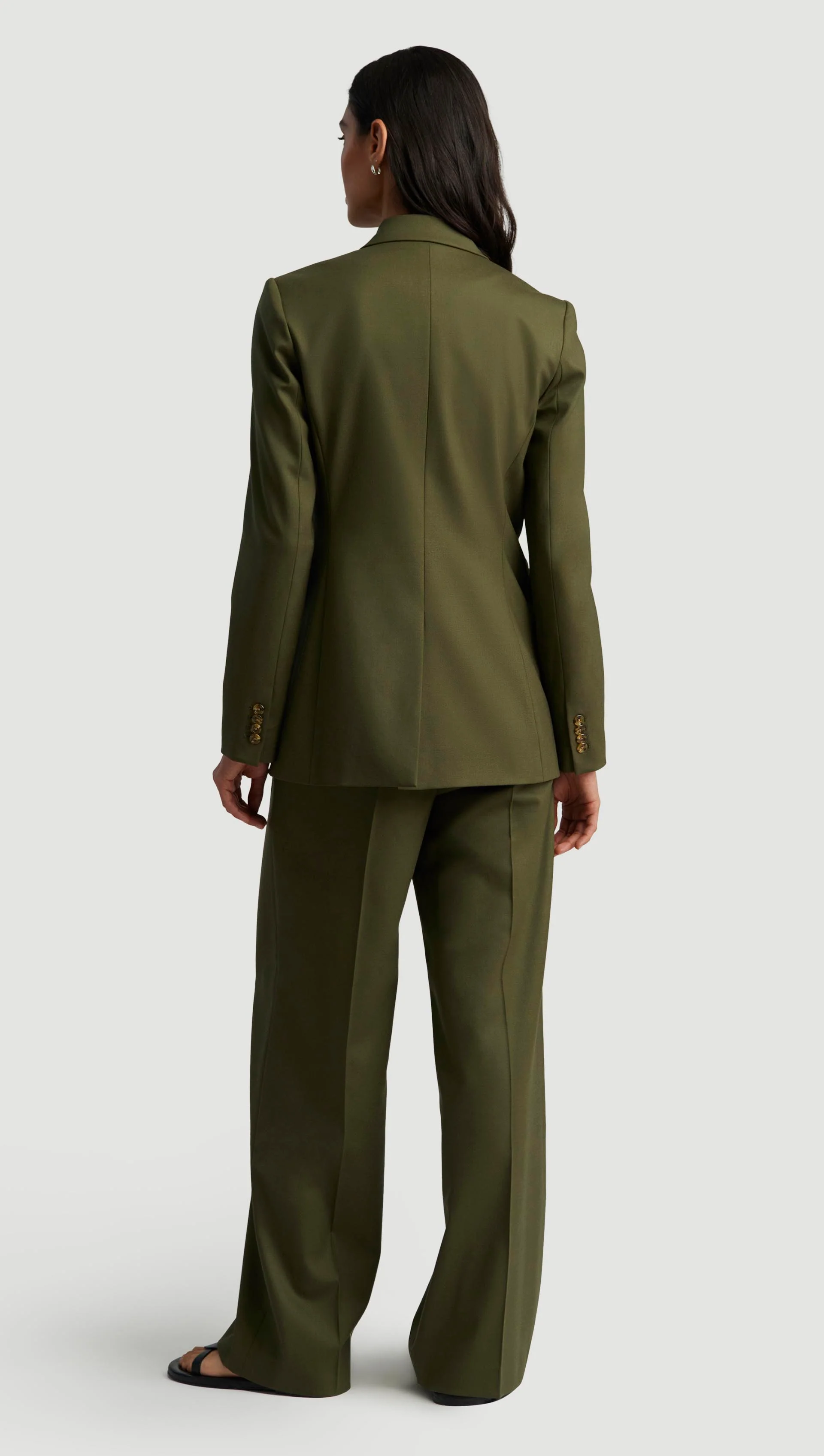 Double-Breasted Blazer in Seasonless Wool | Pine Needle - Image 7