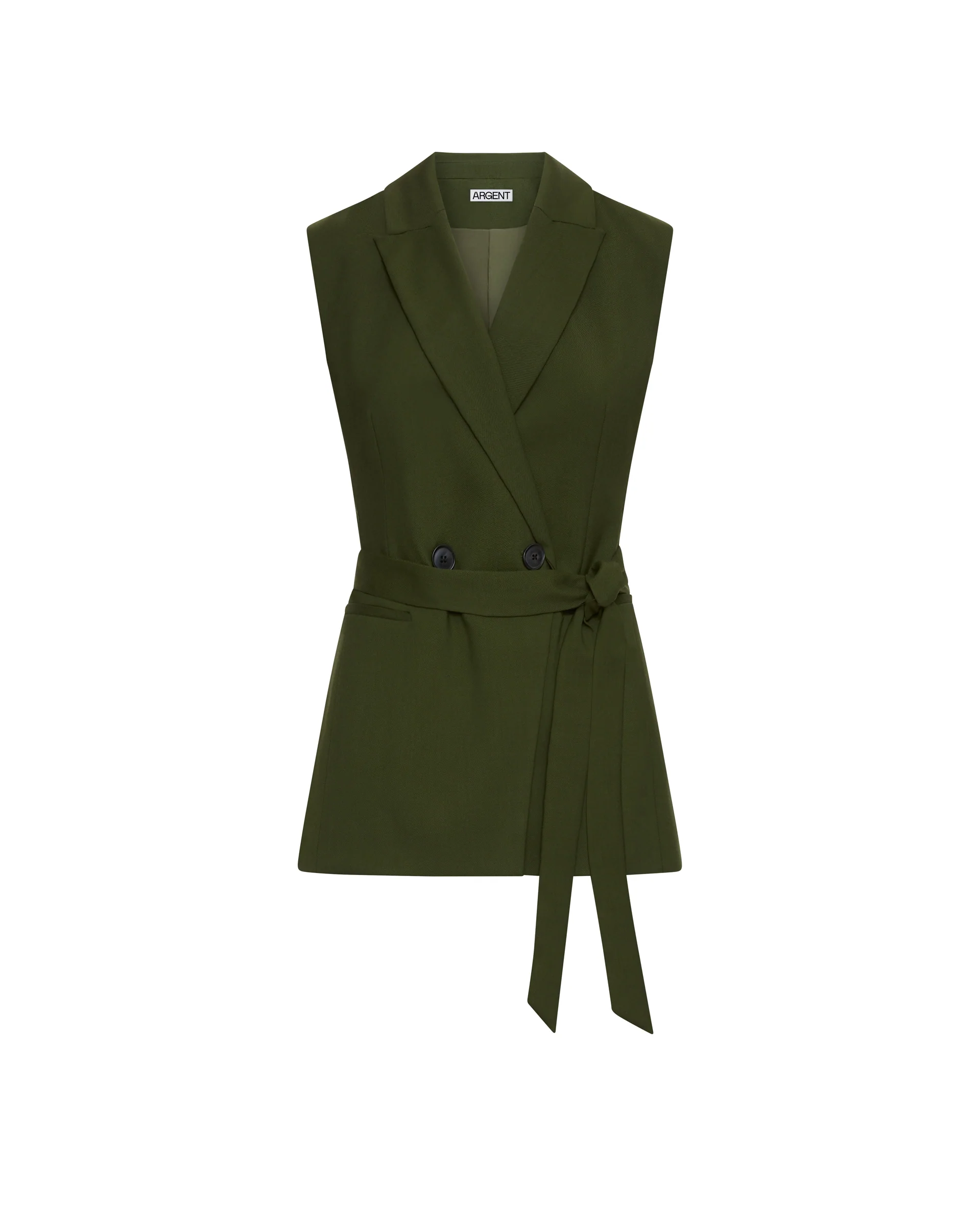 Double-Breasted Vest in Seasonless Wool | Olive - Image 6