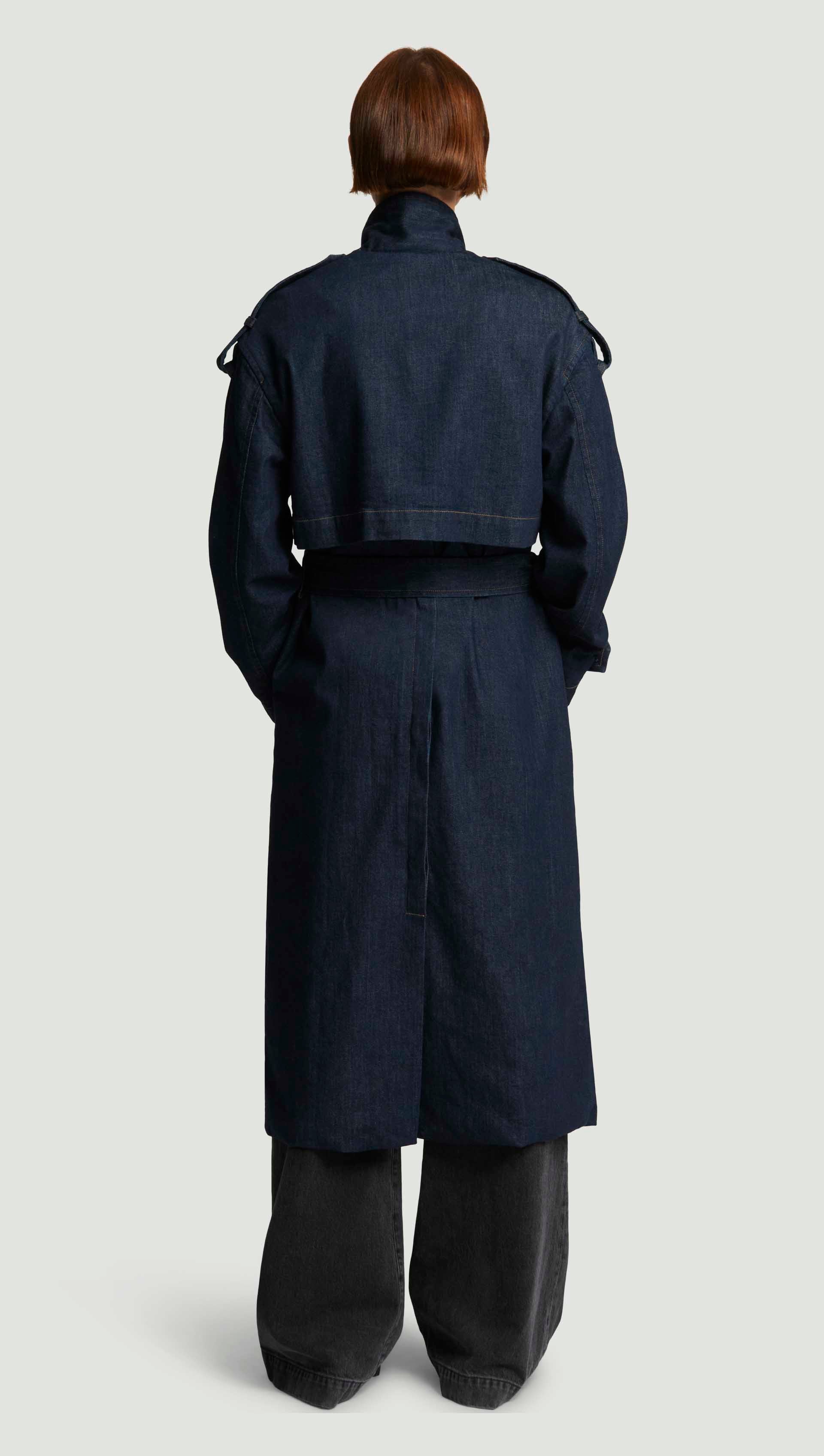Eva Long Trench Coat in Regenerative Cotton | Amherst - Image 4