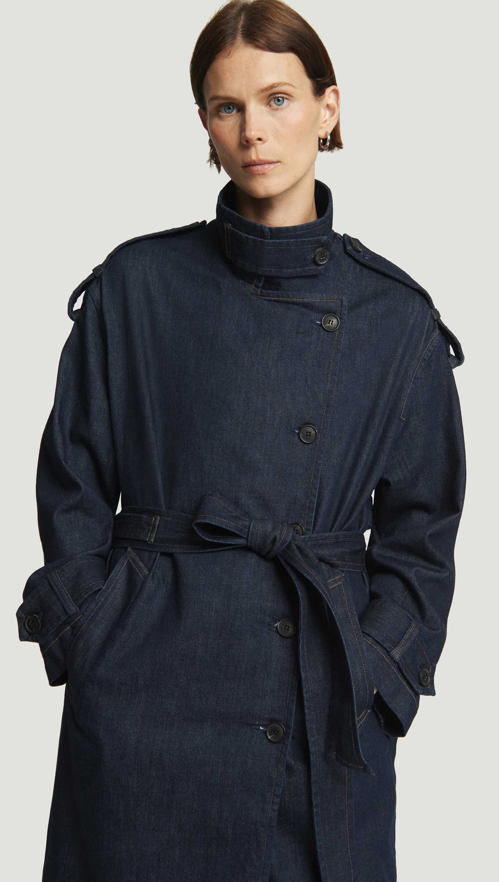 Eva Long Trench Coat in Regenerative Cotton | Amherst - Image 5
