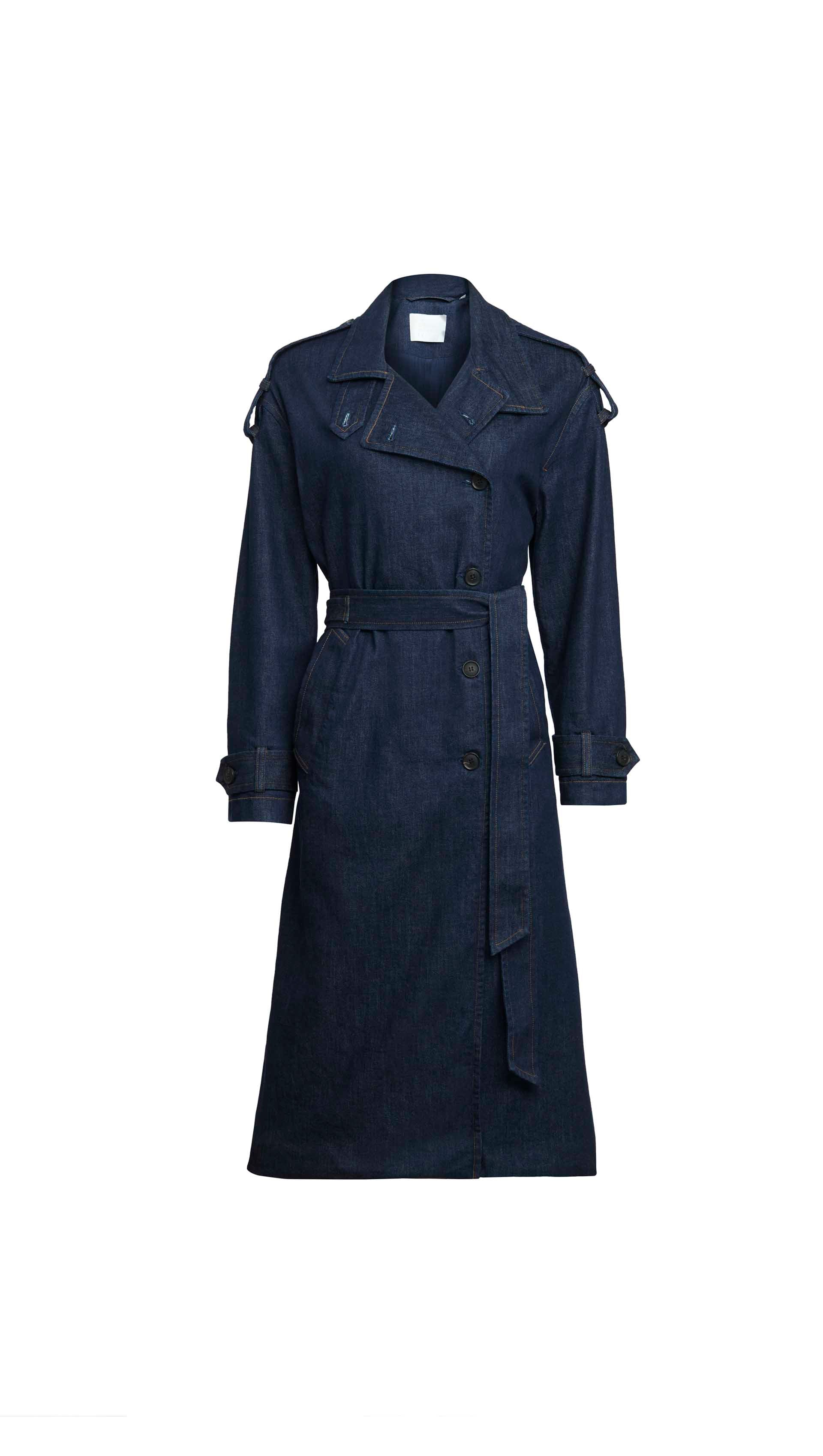 Eva Long Trench Coat in Regenerative Cotton | Amherst - Image 8