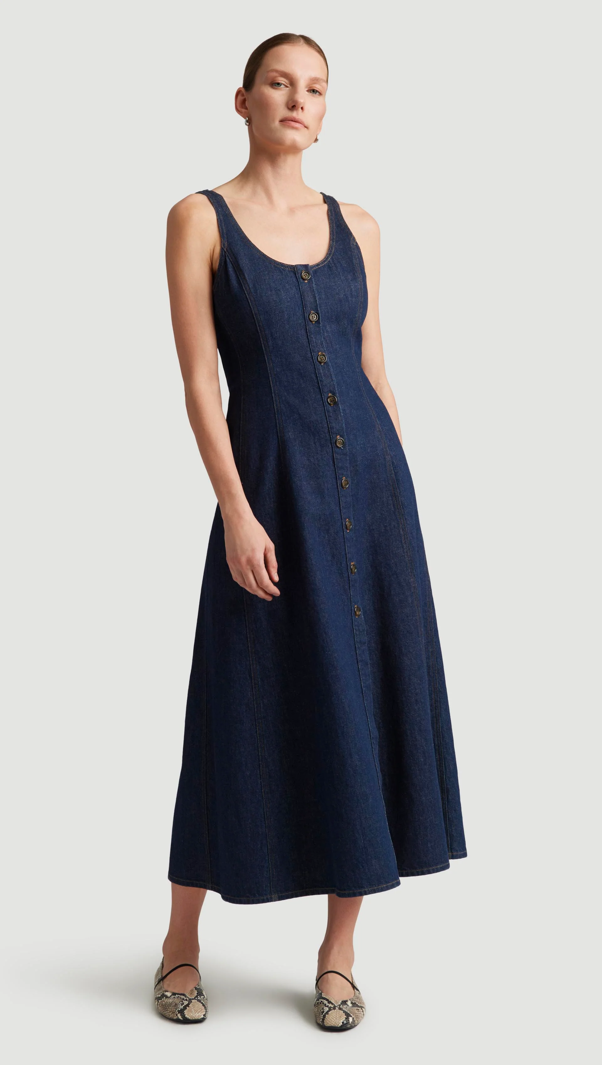 Farrow Denim Dress in Regenerative Cotton | Omni - Image 2