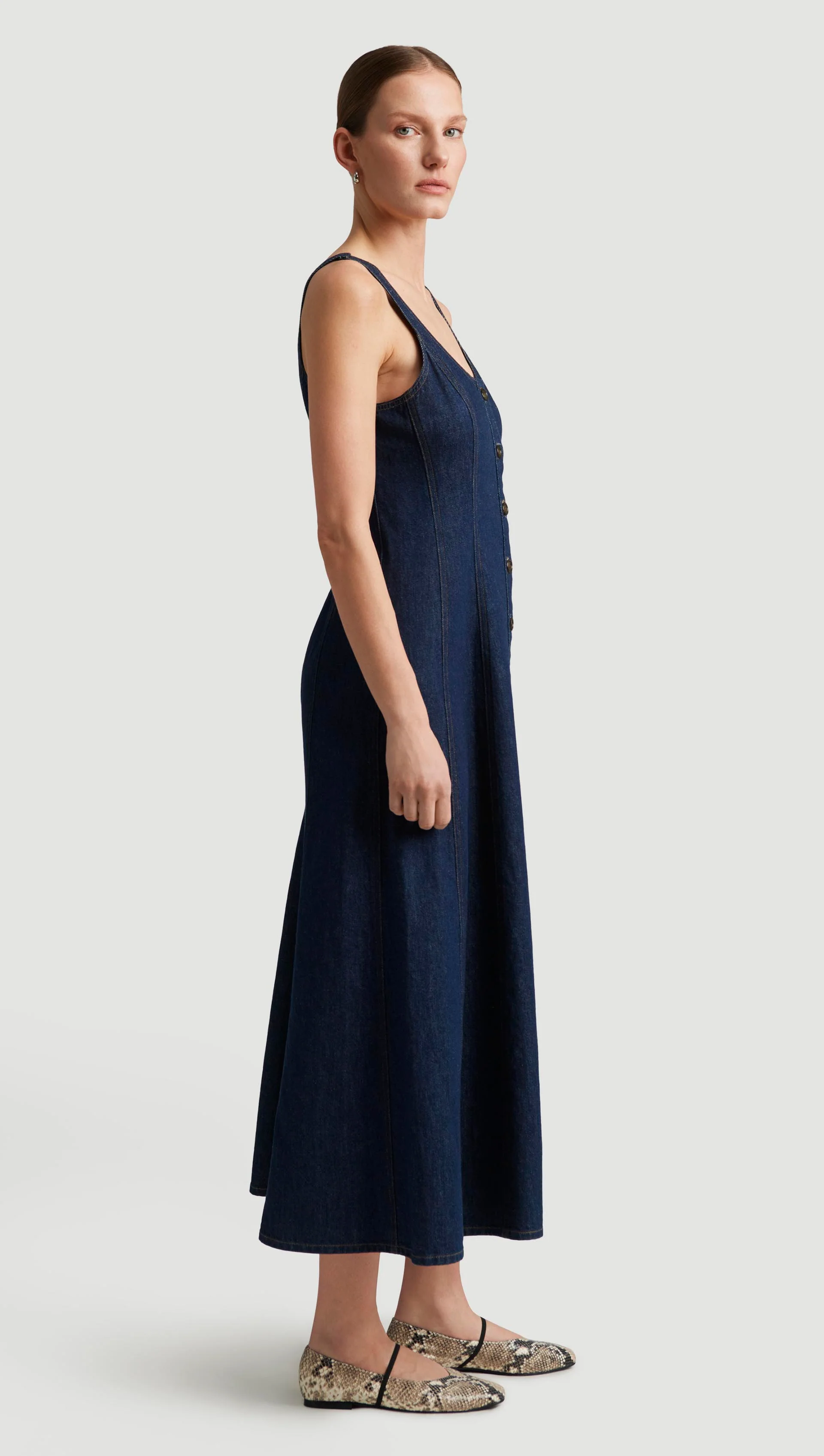 Farrow Denim Dress in Regenerative Cotton | Omni - Image 4