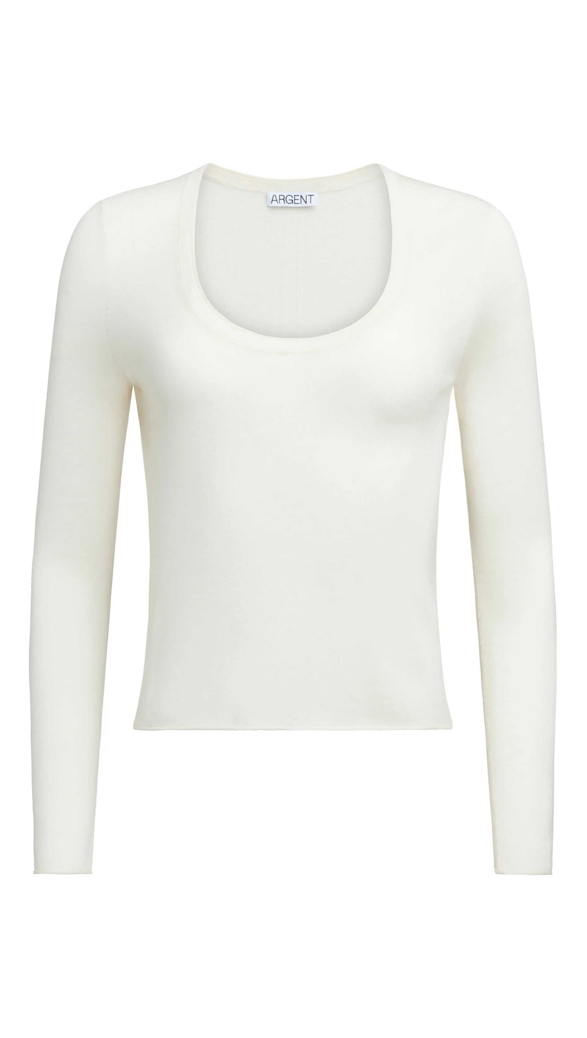Fine Knit Longsleeve in Wool Silk | White - Image 8