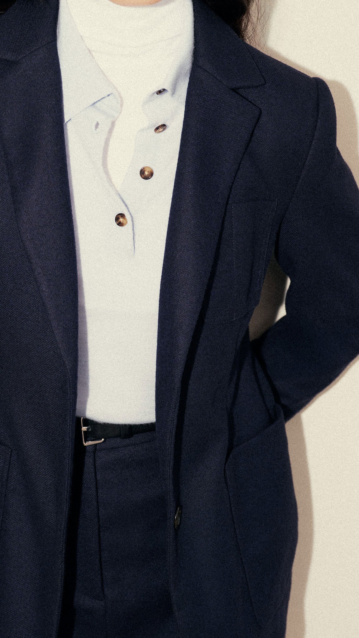 Fine Knit Polo in Merino Silk | Light Blue - Image 6