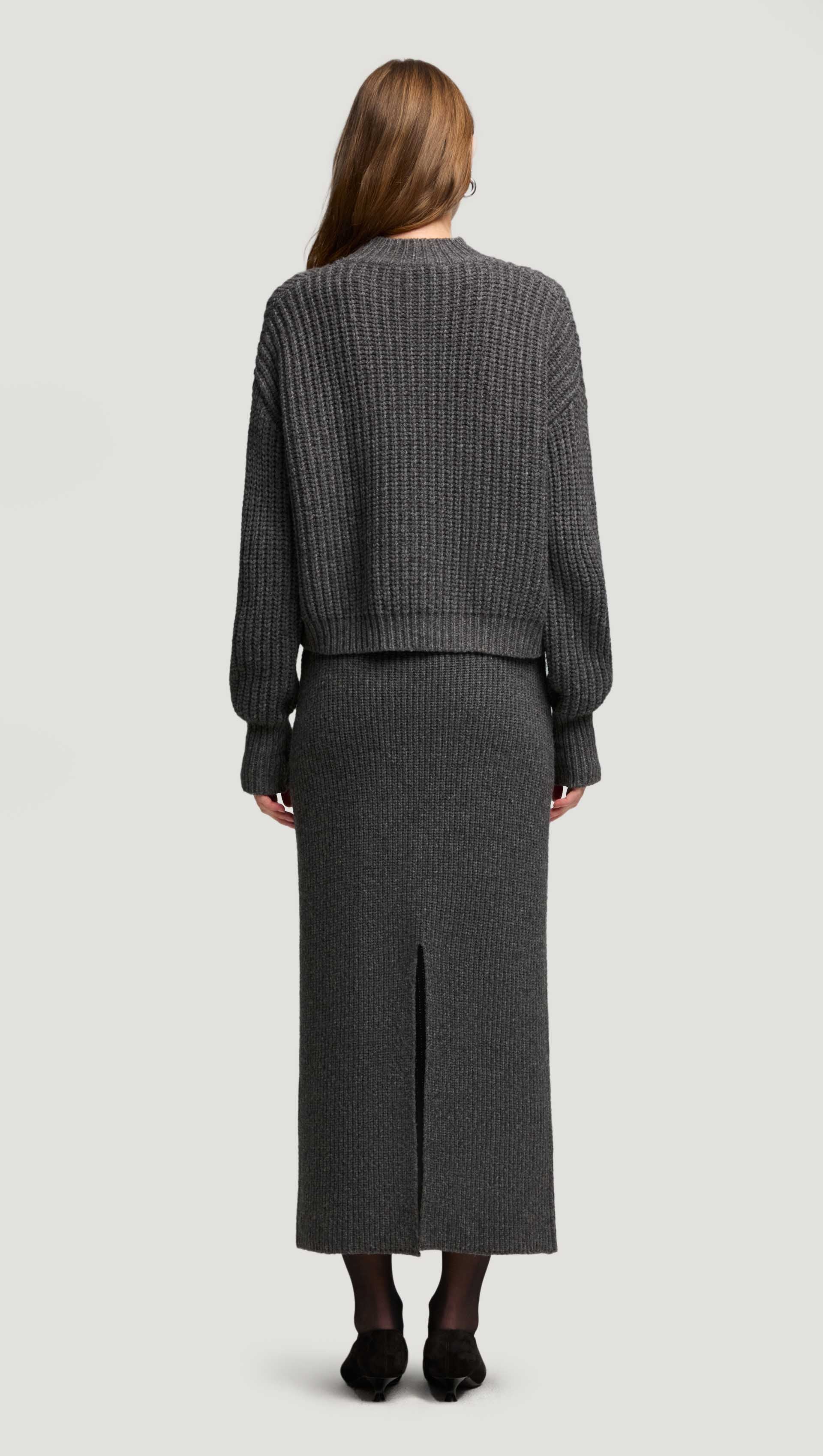 Fisherman Sweater in Wool Nylon | Grey - Image 5