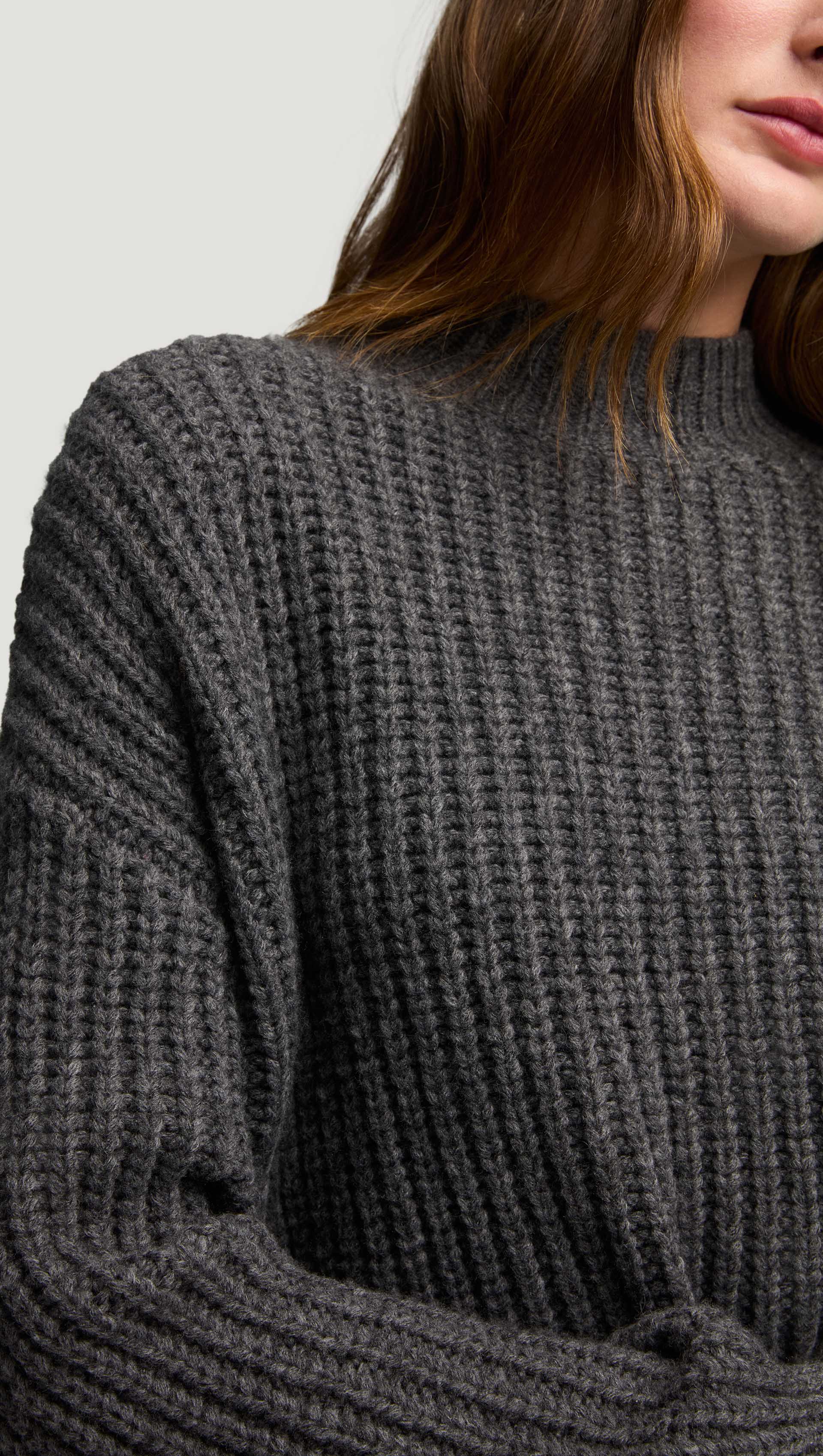 Fisherman Sweater in Wool Nylon | Grey - Image 6