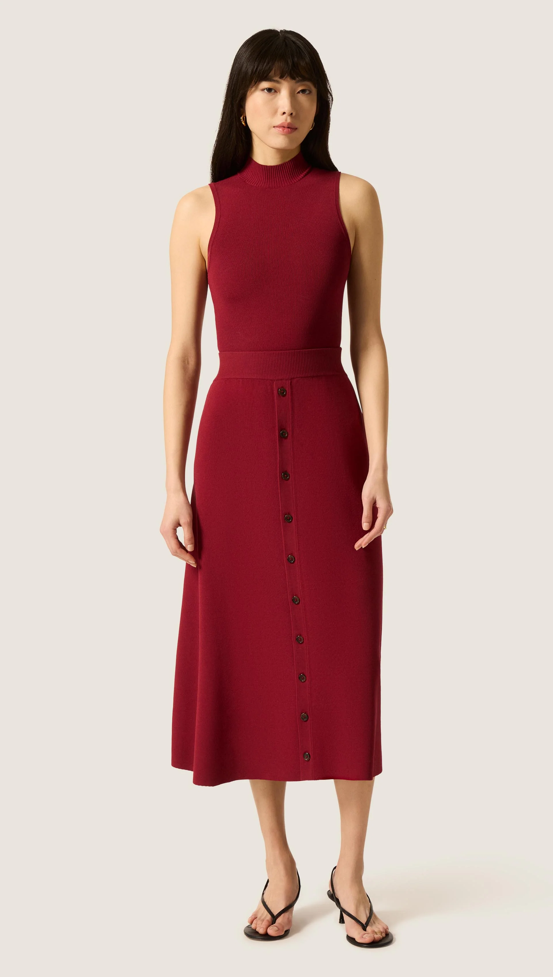 Fulton Skirt in Viscose | Maroon