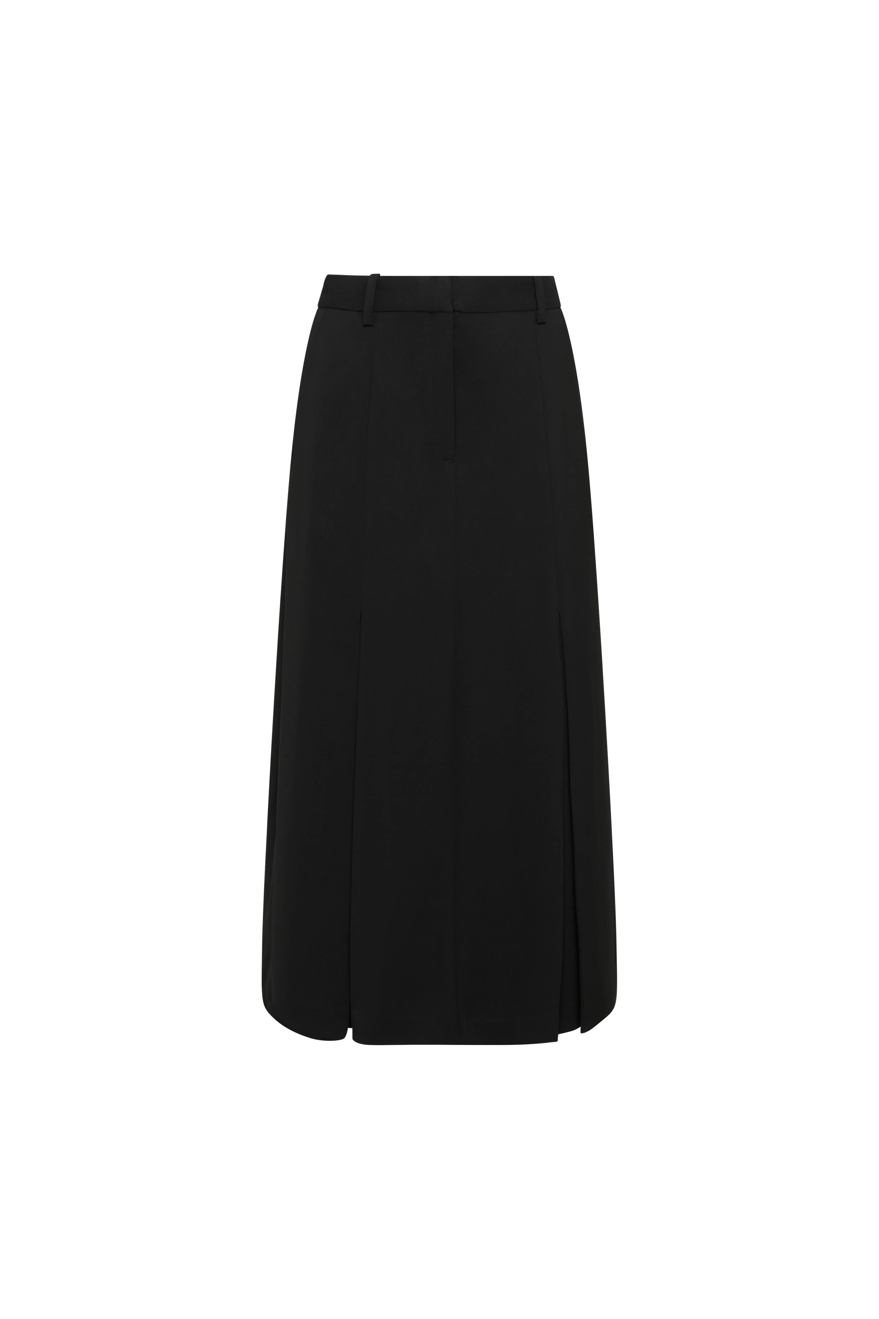Godet Skirt in Stretch Crepe | Black - Image 7