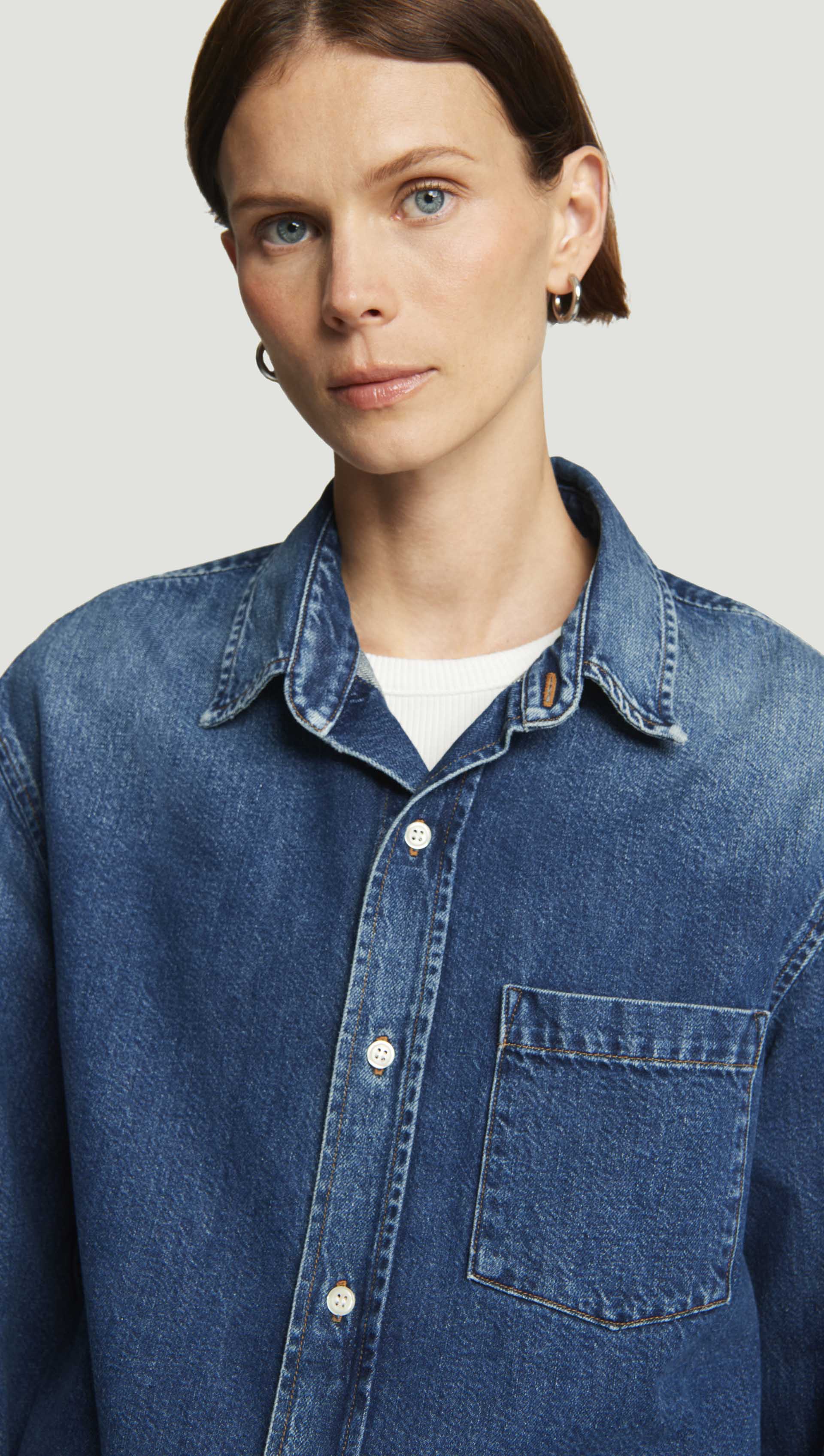 Harris Shirt in Regenerative Cotton | Clean Indigo - Image 2