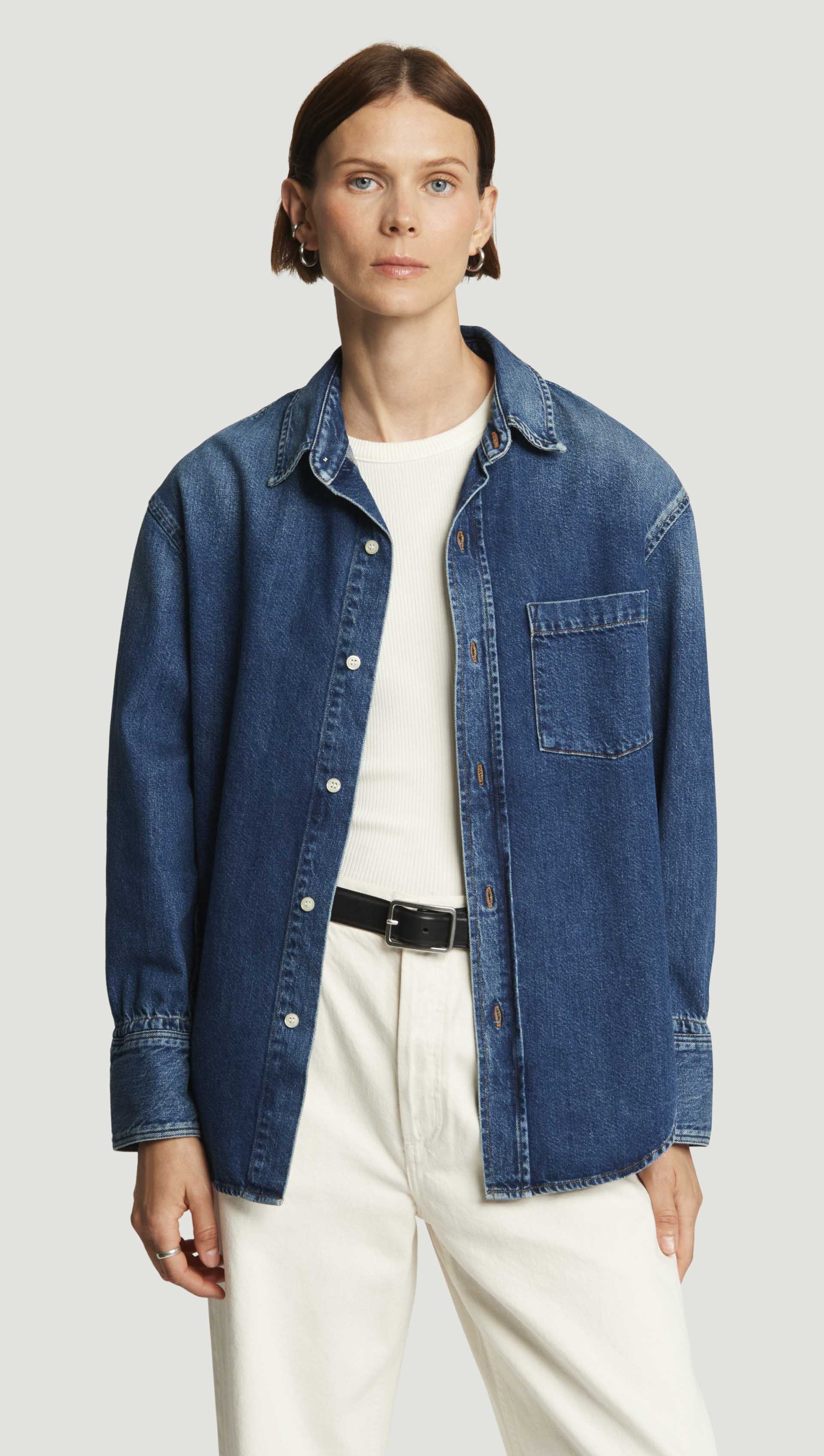 Harris Shirt in Regenerative Cotton | Clean Indigo - Image 3