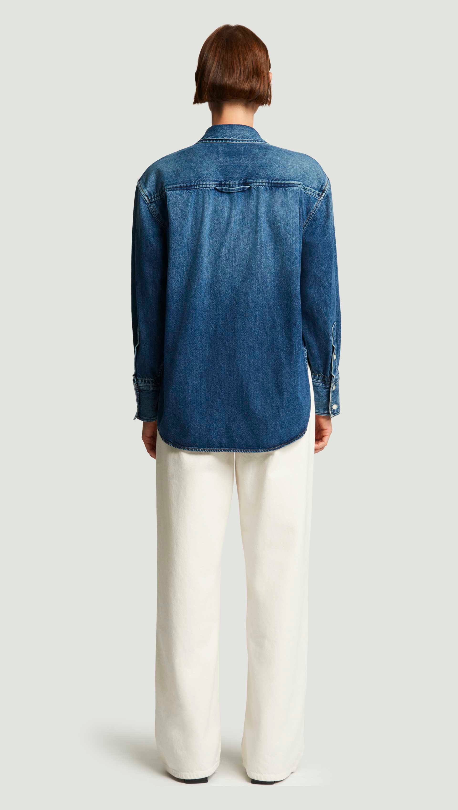 Harris Shirt in Regenerative Cotton | Clean Indigo - Image 6