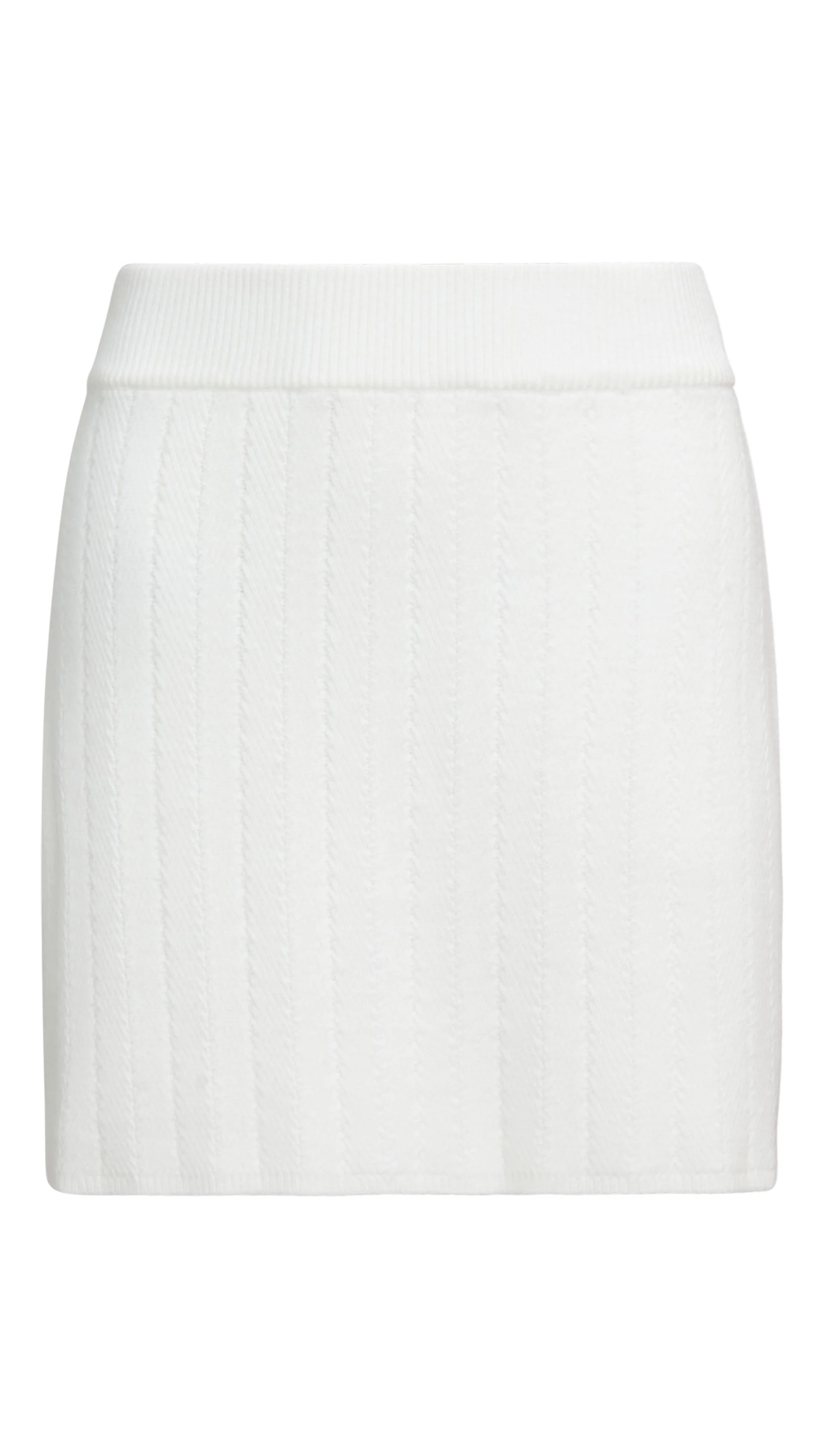 Herringbone Skirt in Viscose Polyester | White - Image 8
