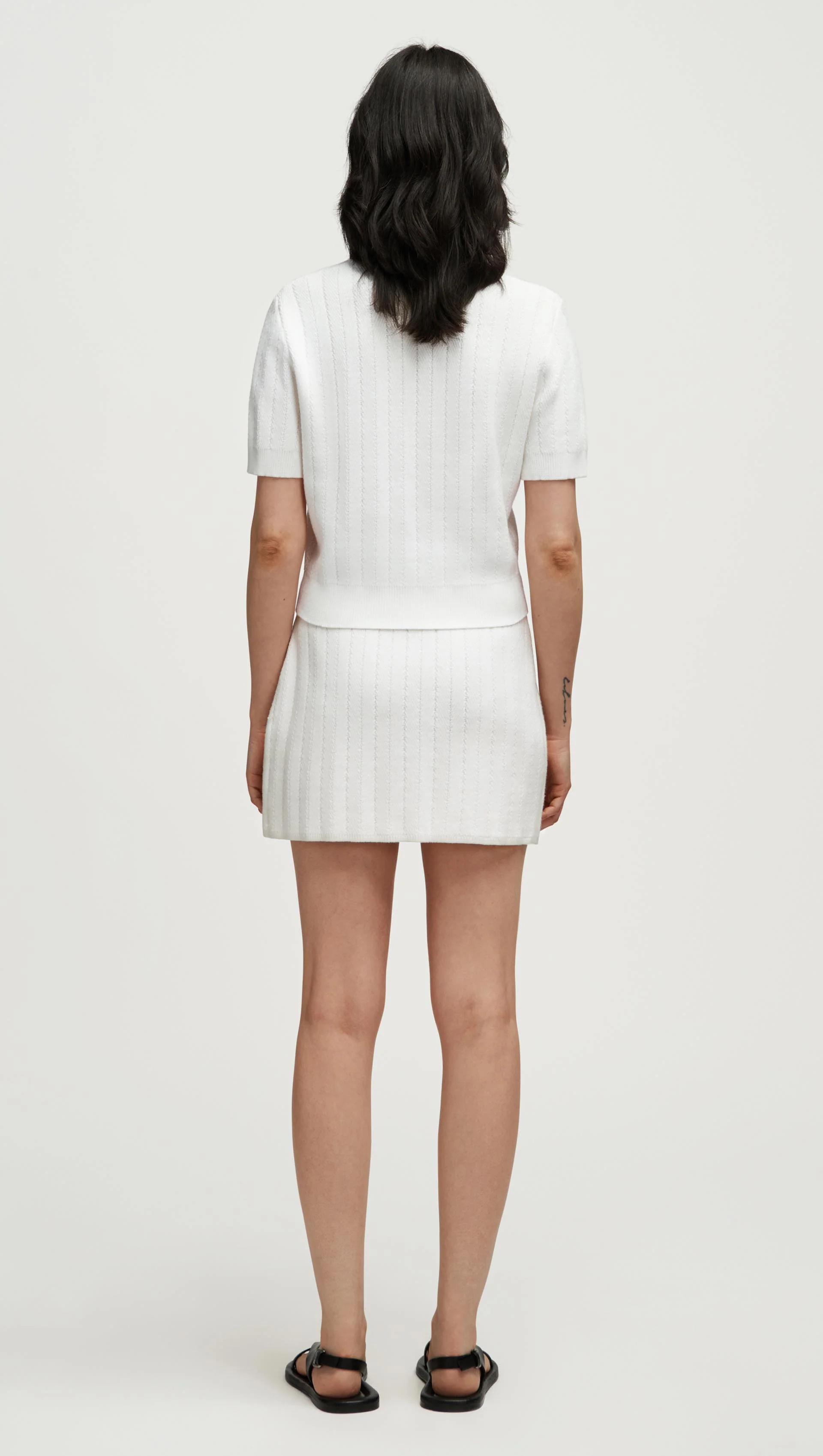 Herringbone Top in Viscose Polyester | White - Image 5