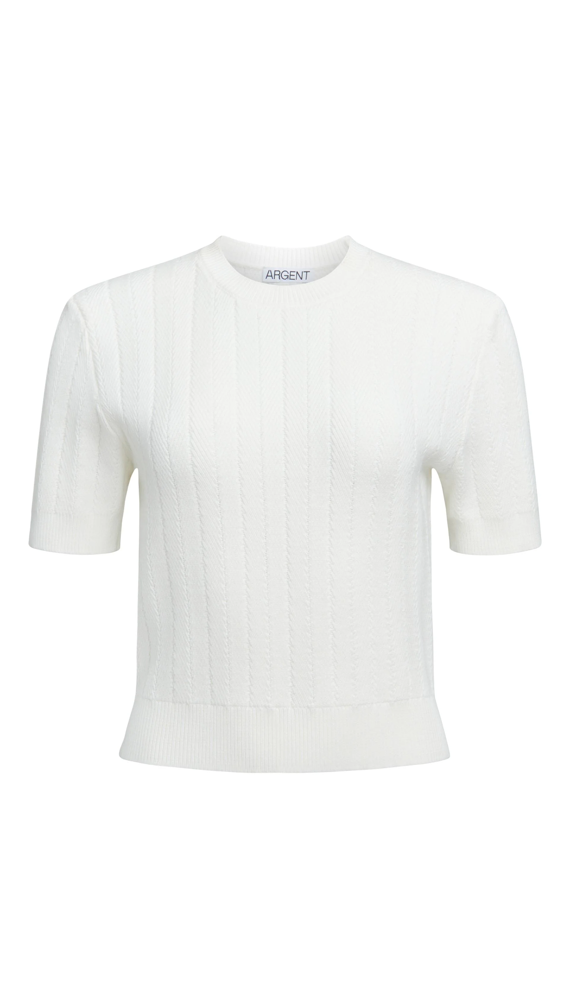 Herringbone Top in Viscose Polyester | White - Image 8