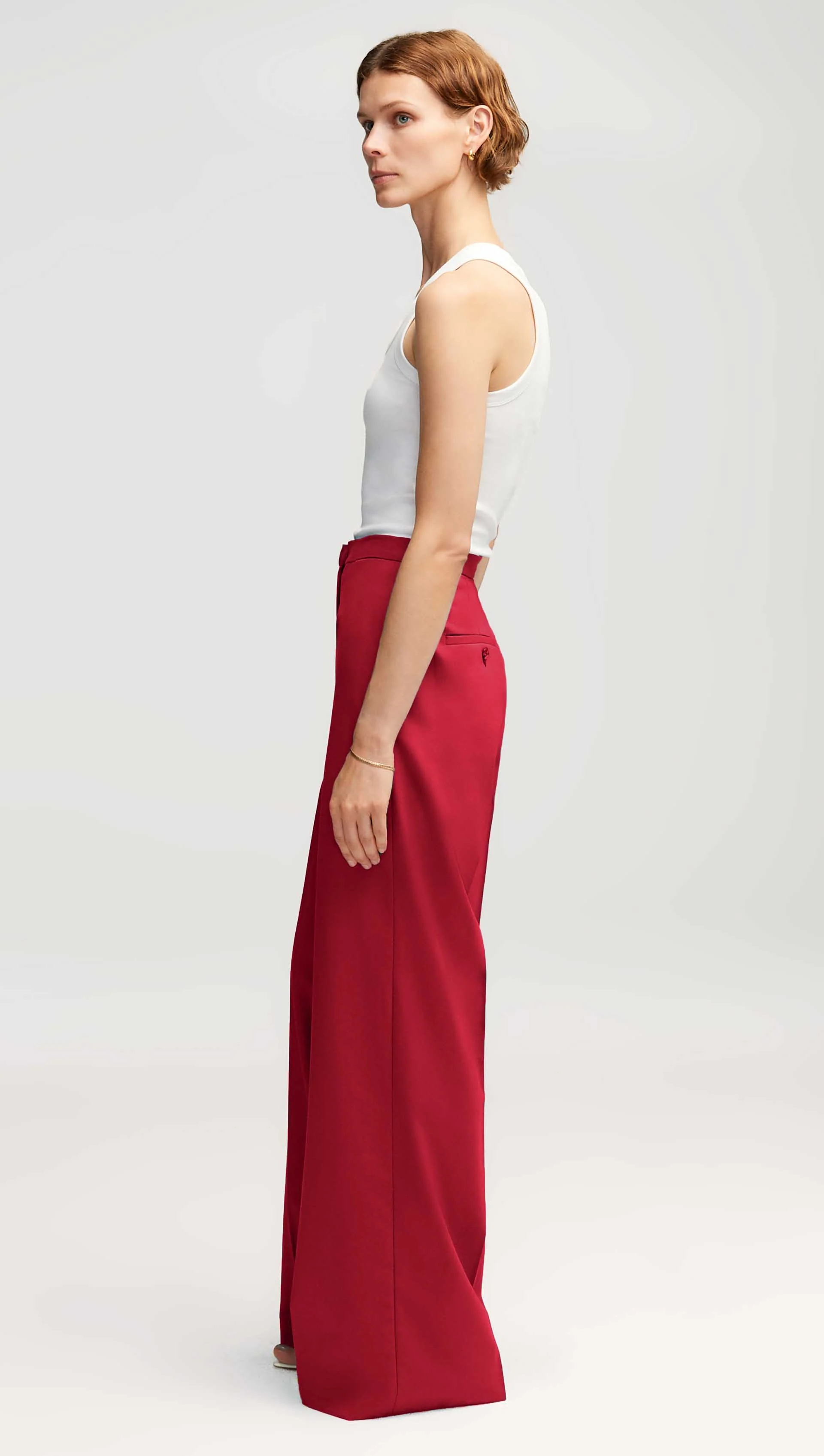 Jones Trouser in Seasonless Wool | Carmine - Image 2