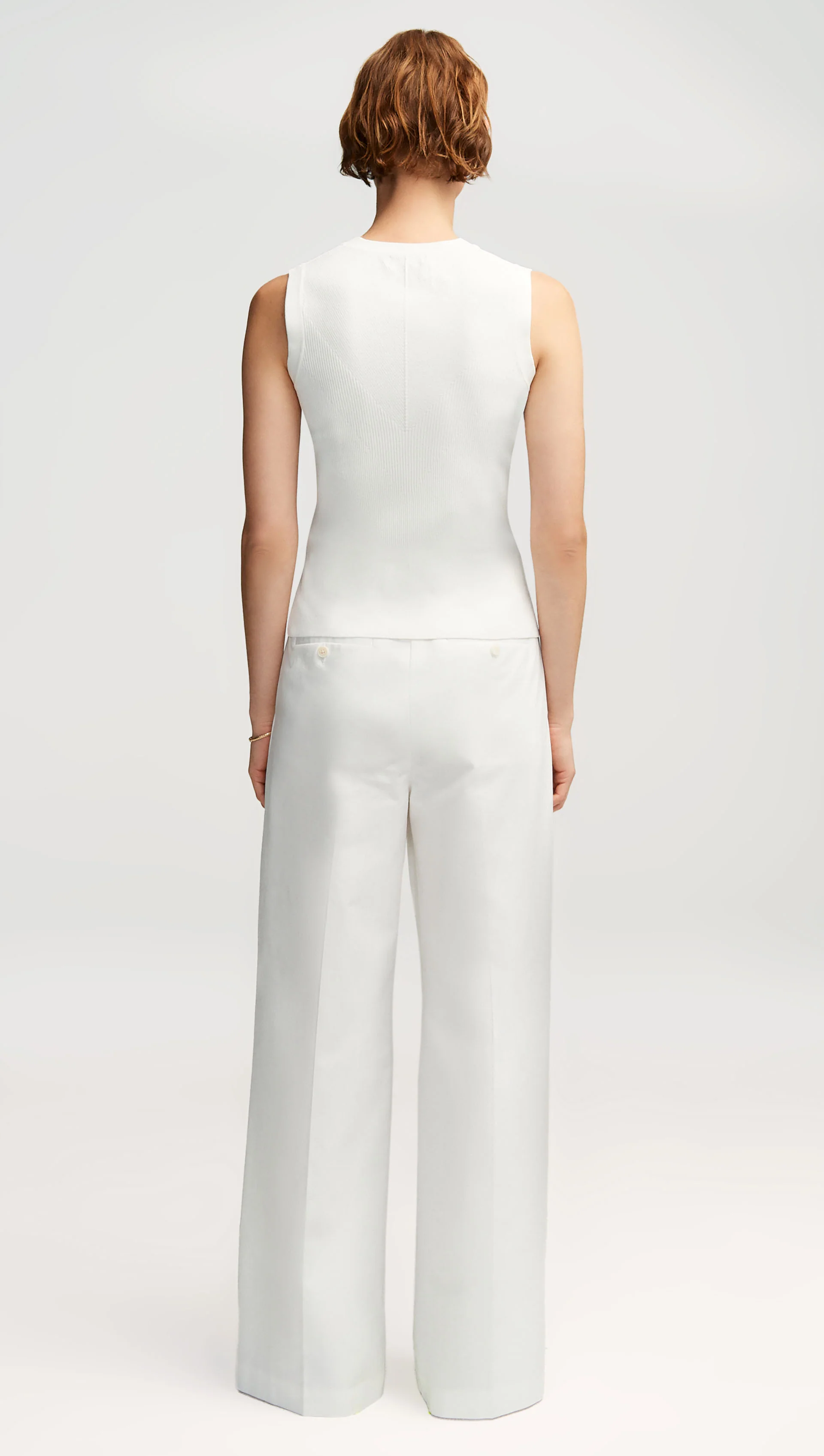 Knit Tank in Stretch Rayon | White - Image 4
