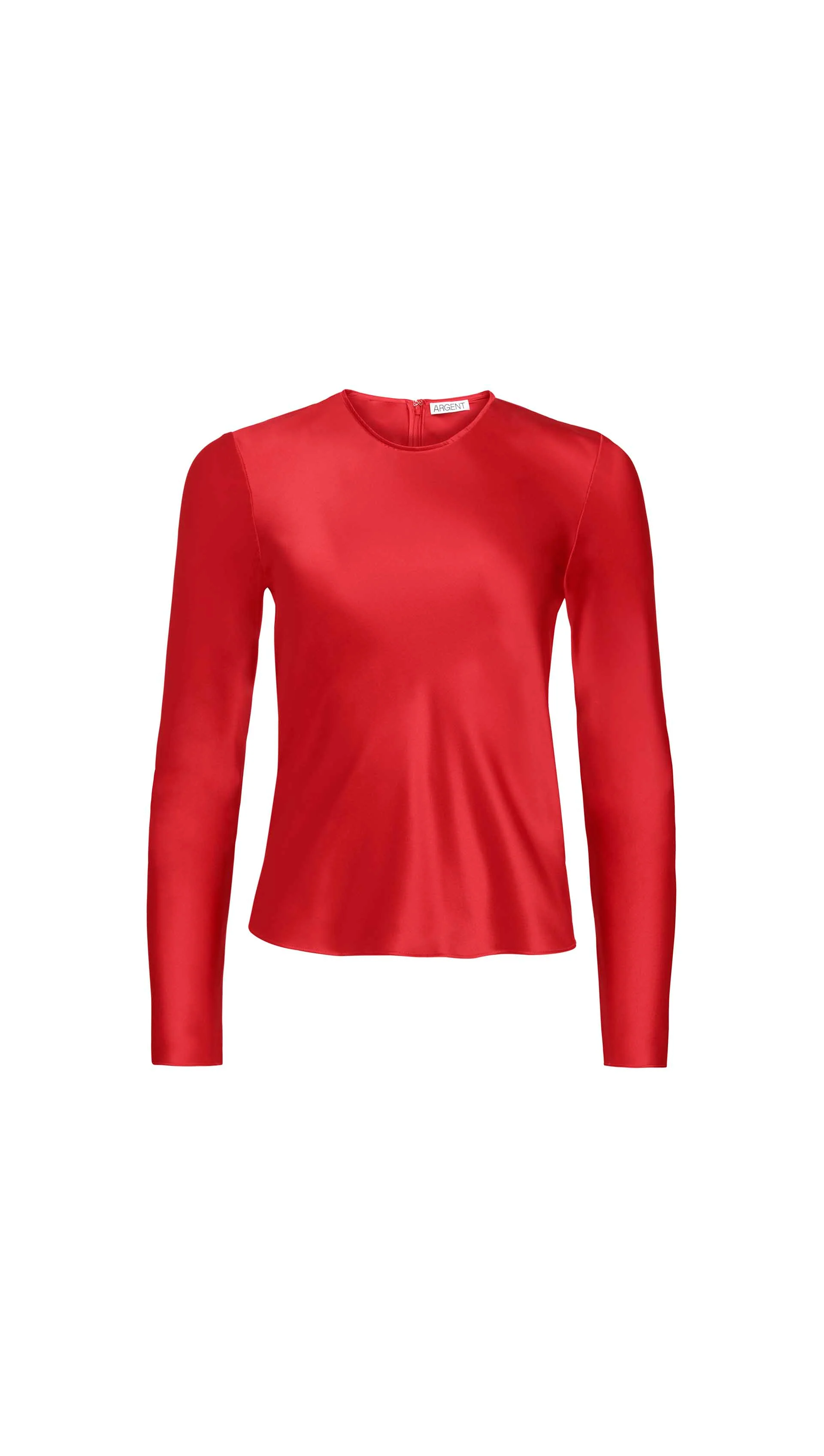Longsleeve Bias Top in Silk Charmeuse | Ruby Red - Image 8