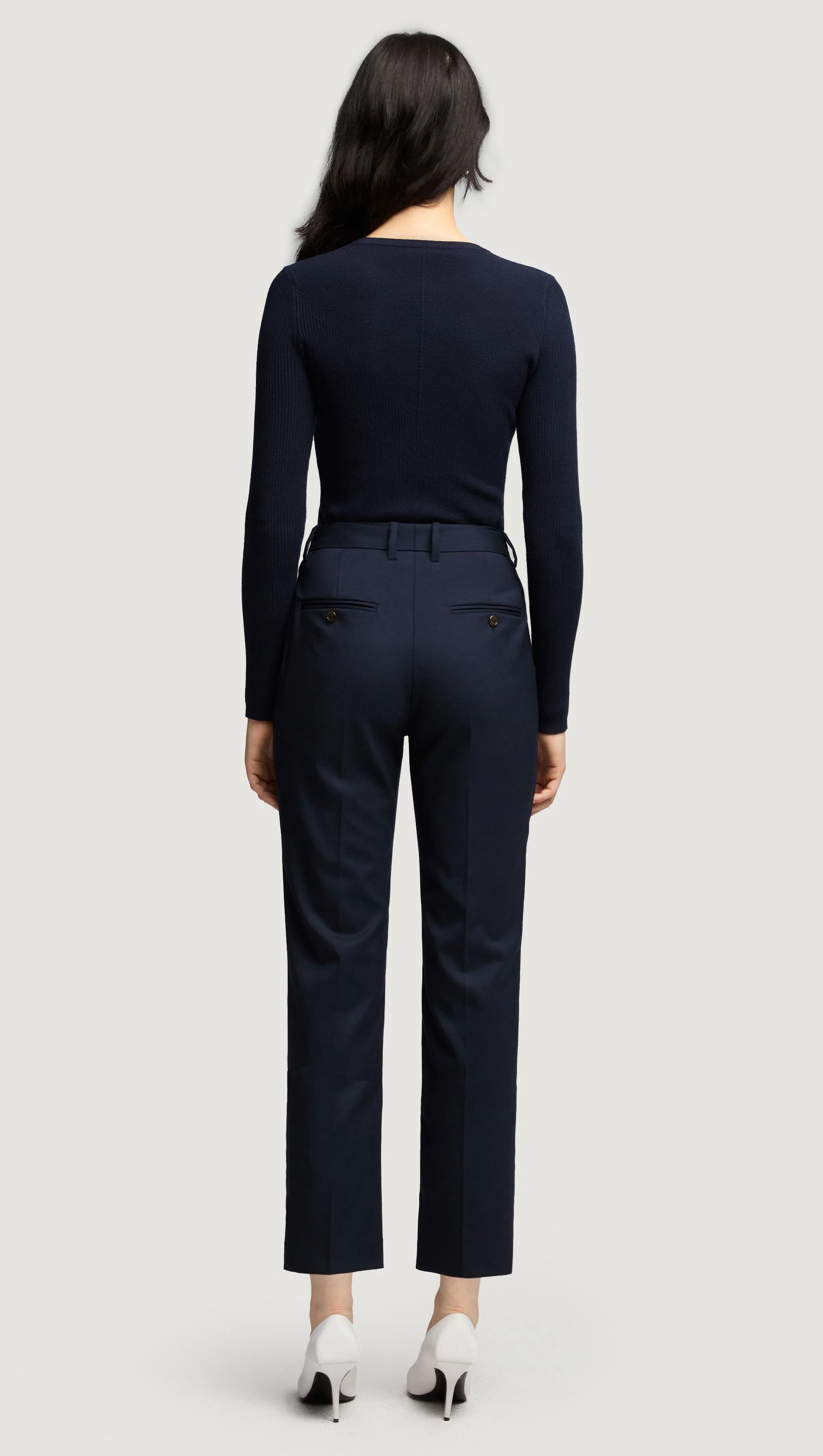 Knit Longsleeve Crew in Stretch Tencel | Midnight - Image 5