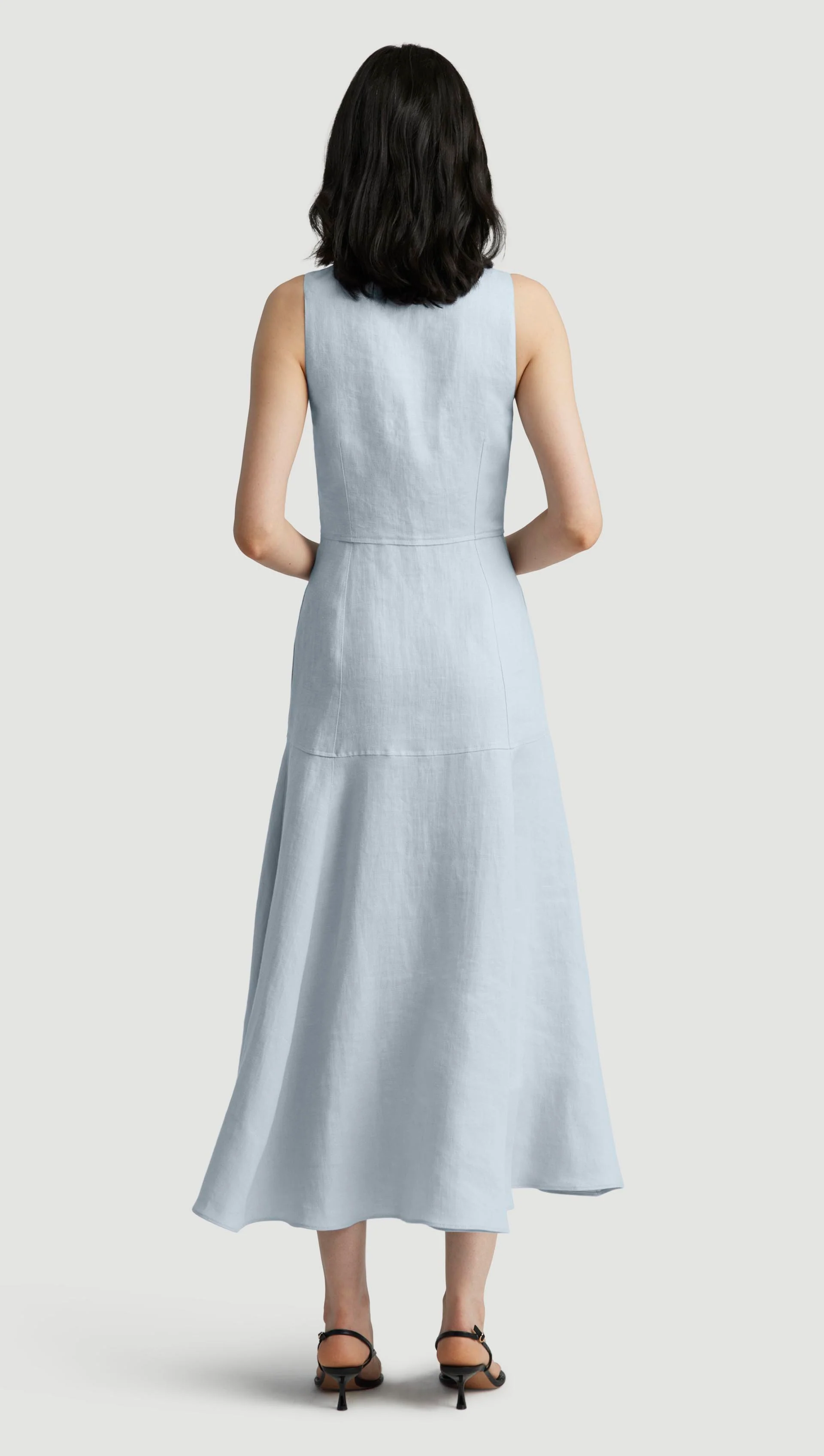 Marcy Dress in Linen Twill | Glacier - Image 5