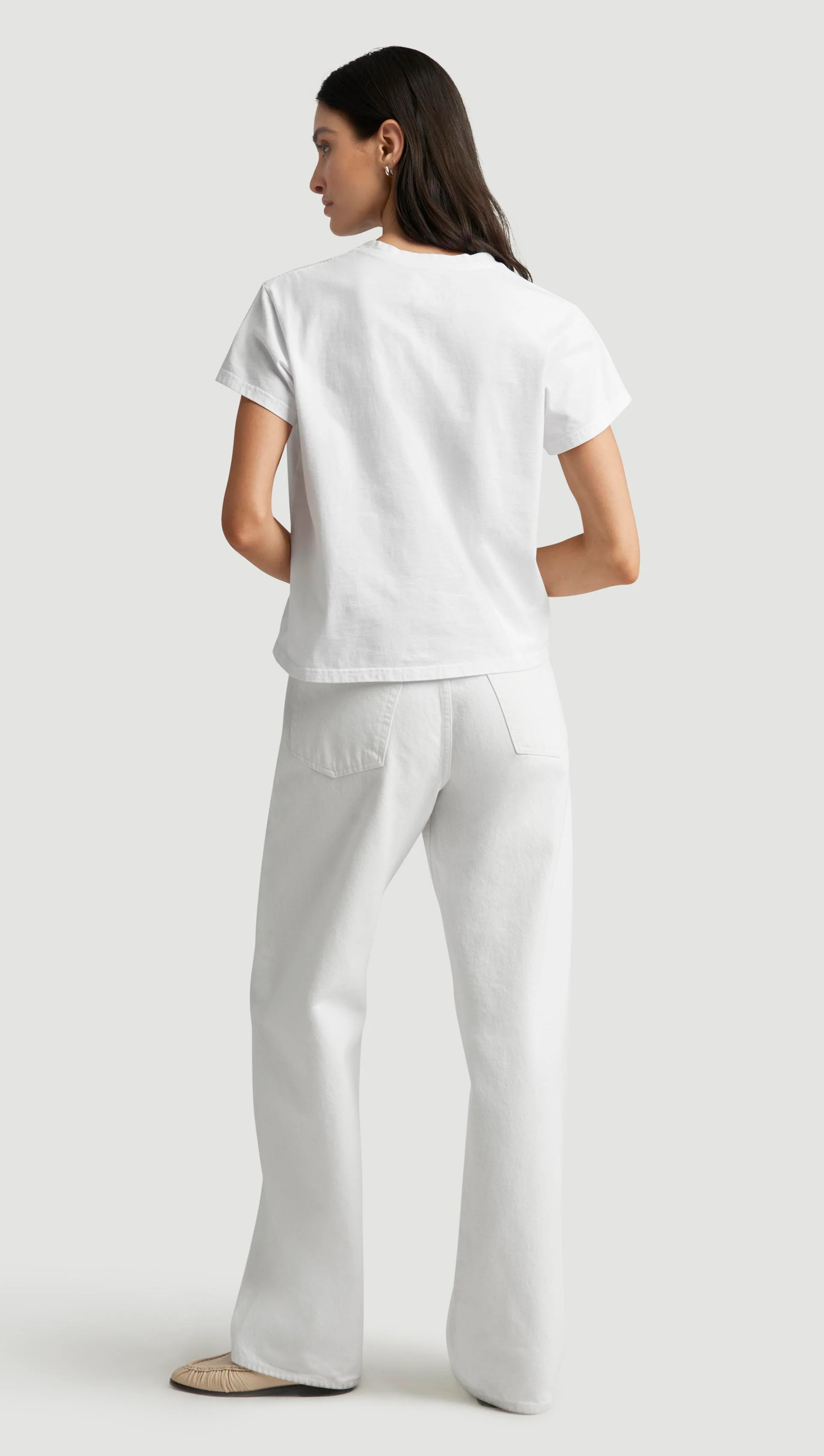 Maybelle Pocket Tee in Cotton | White - Image 4