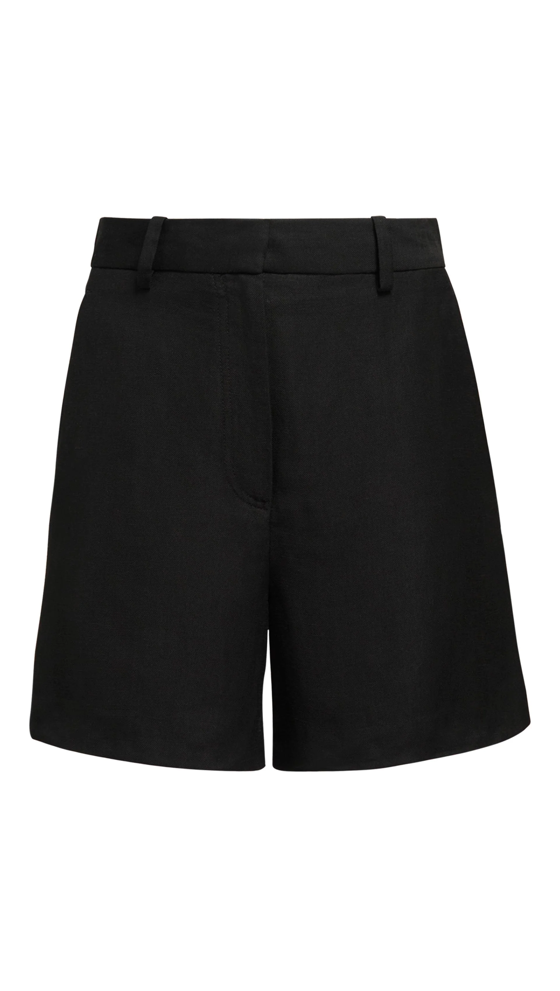 Mini Tailored Shorts in Viscose Linen Twill | Black - Image 6