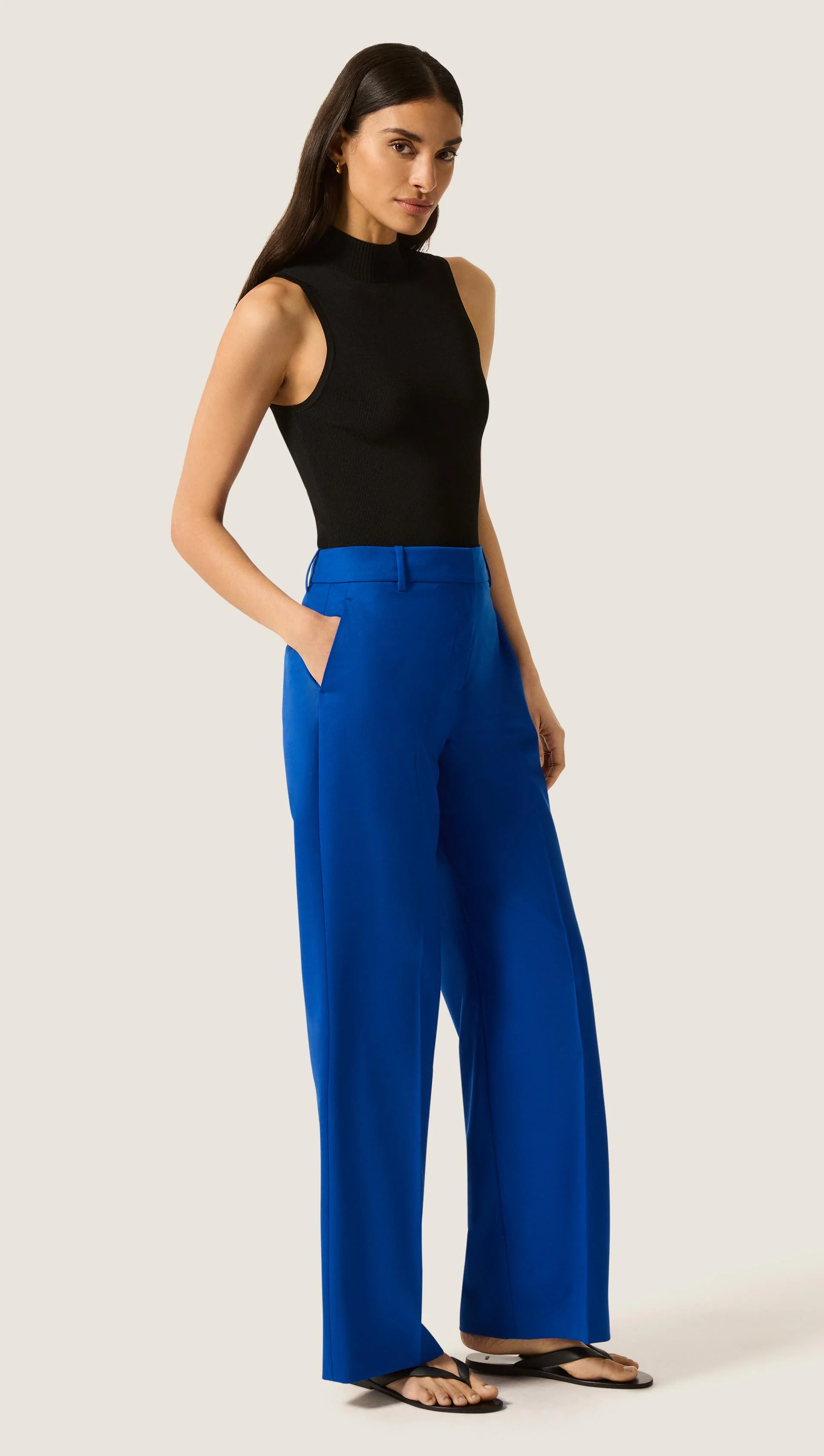 Mock Neck Bodysuit in Viscose | Black - Image 4