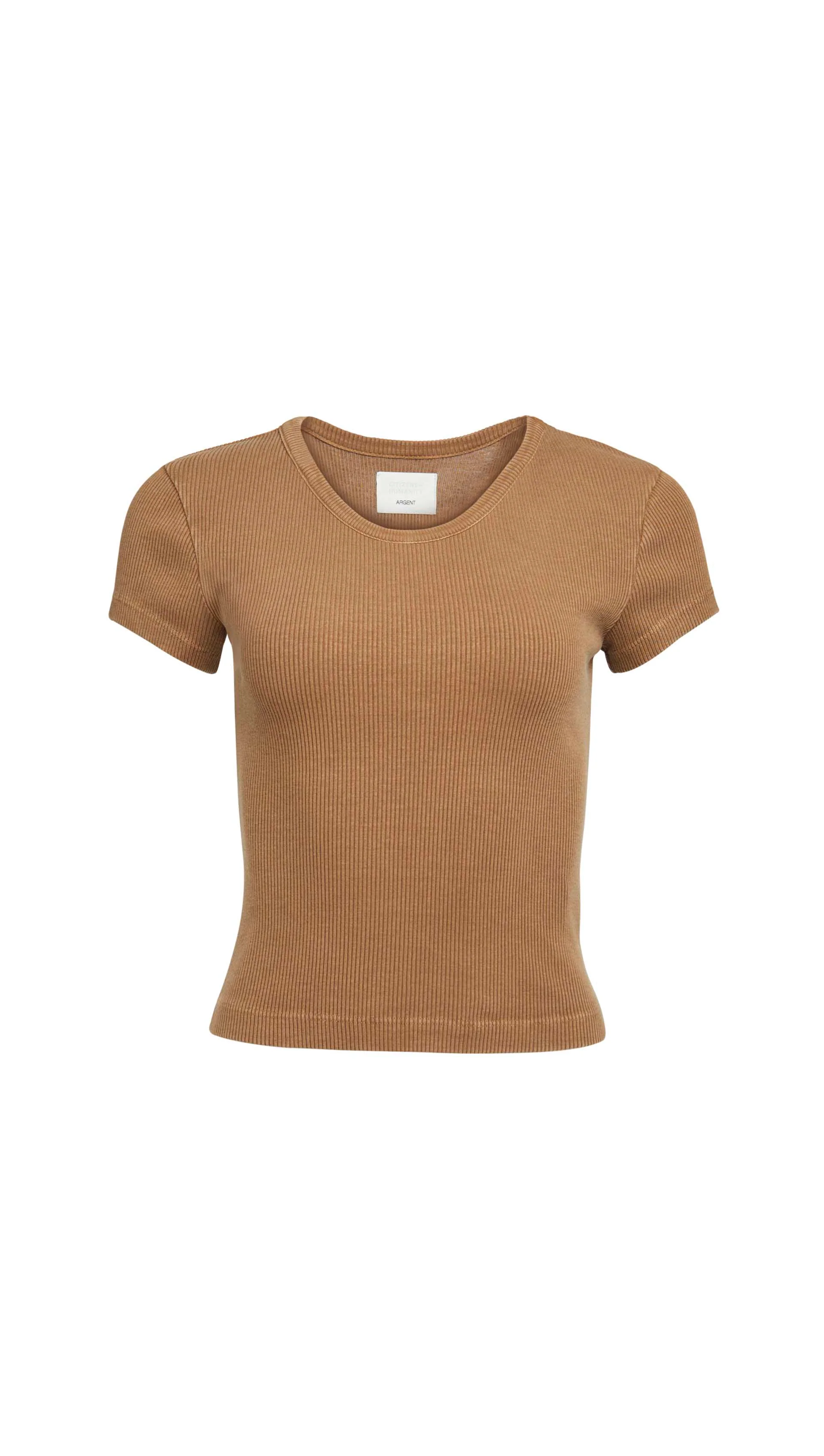 Nello Tee in Rib Knit | Cocoa - Image 6