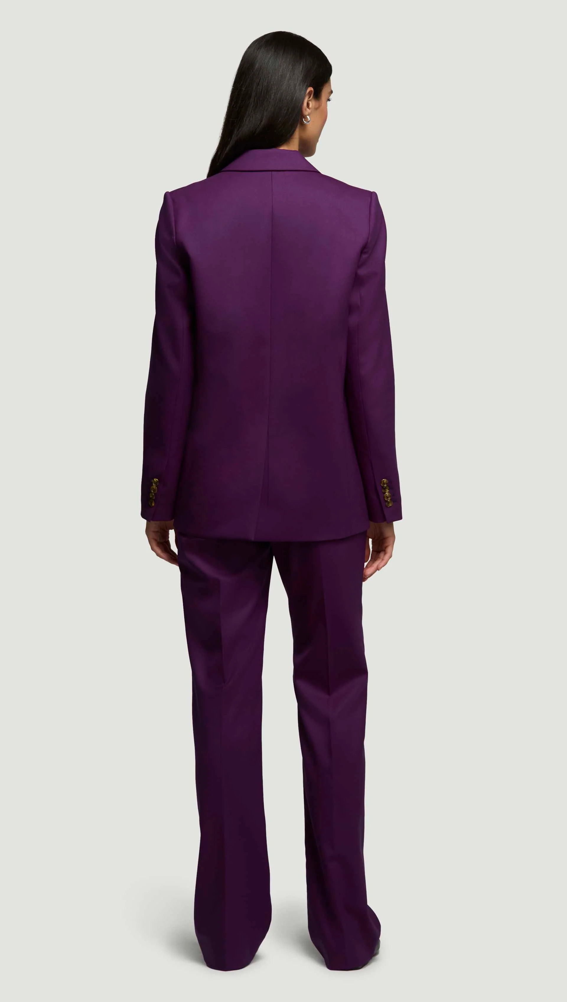 Notch Lapel Blazer in Seasonless Wool | Grape - Image 8