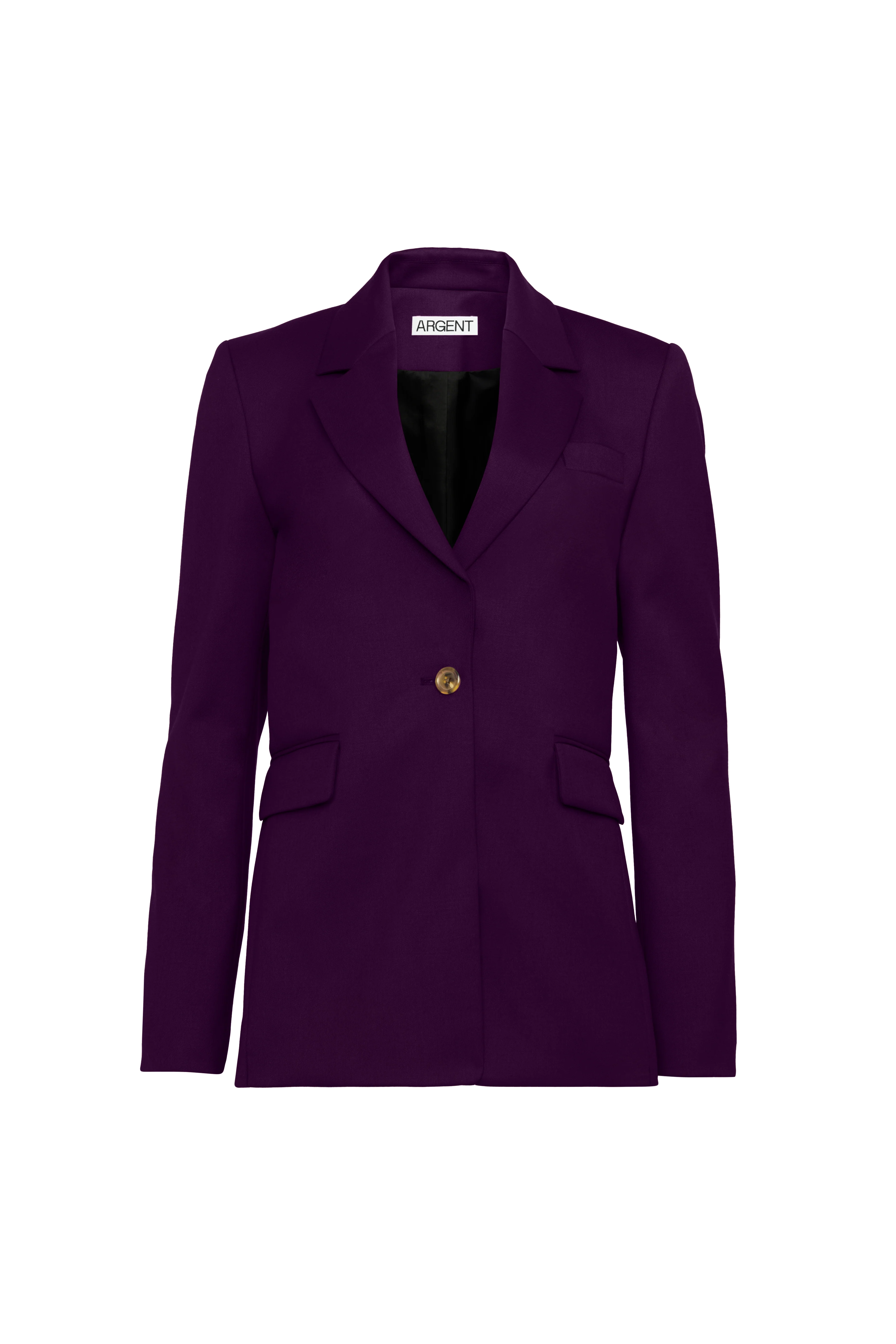 Notch Lapel Blazer in Seasonless Wool | Grape - Image 9