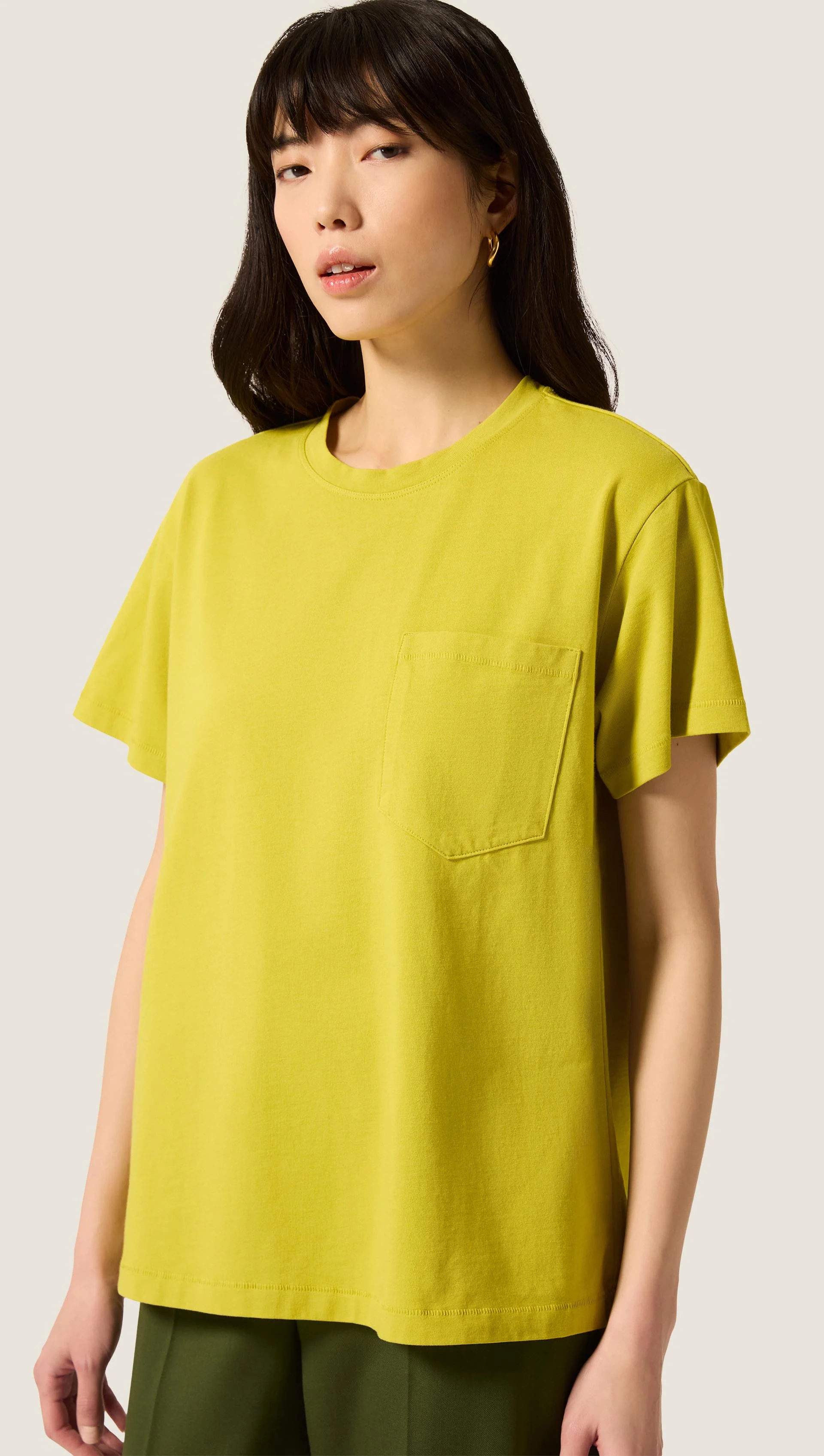 Oversized Pocket Tee in Cotton Jersey | Chartreuse - Image 6