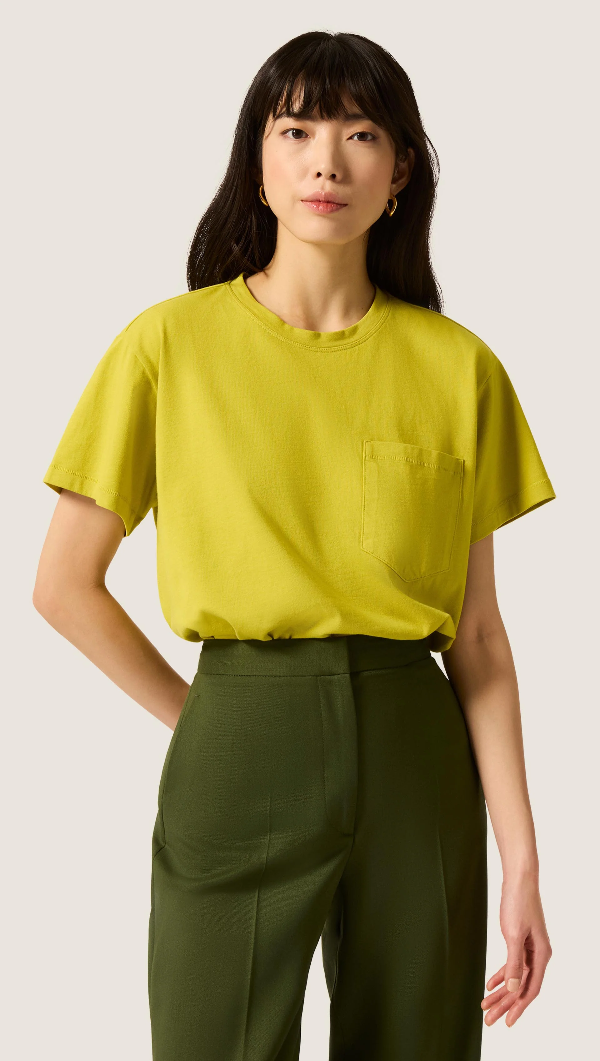 Oversized Pocket Tee in Cotton Jersey | Chartreuse - Image 7