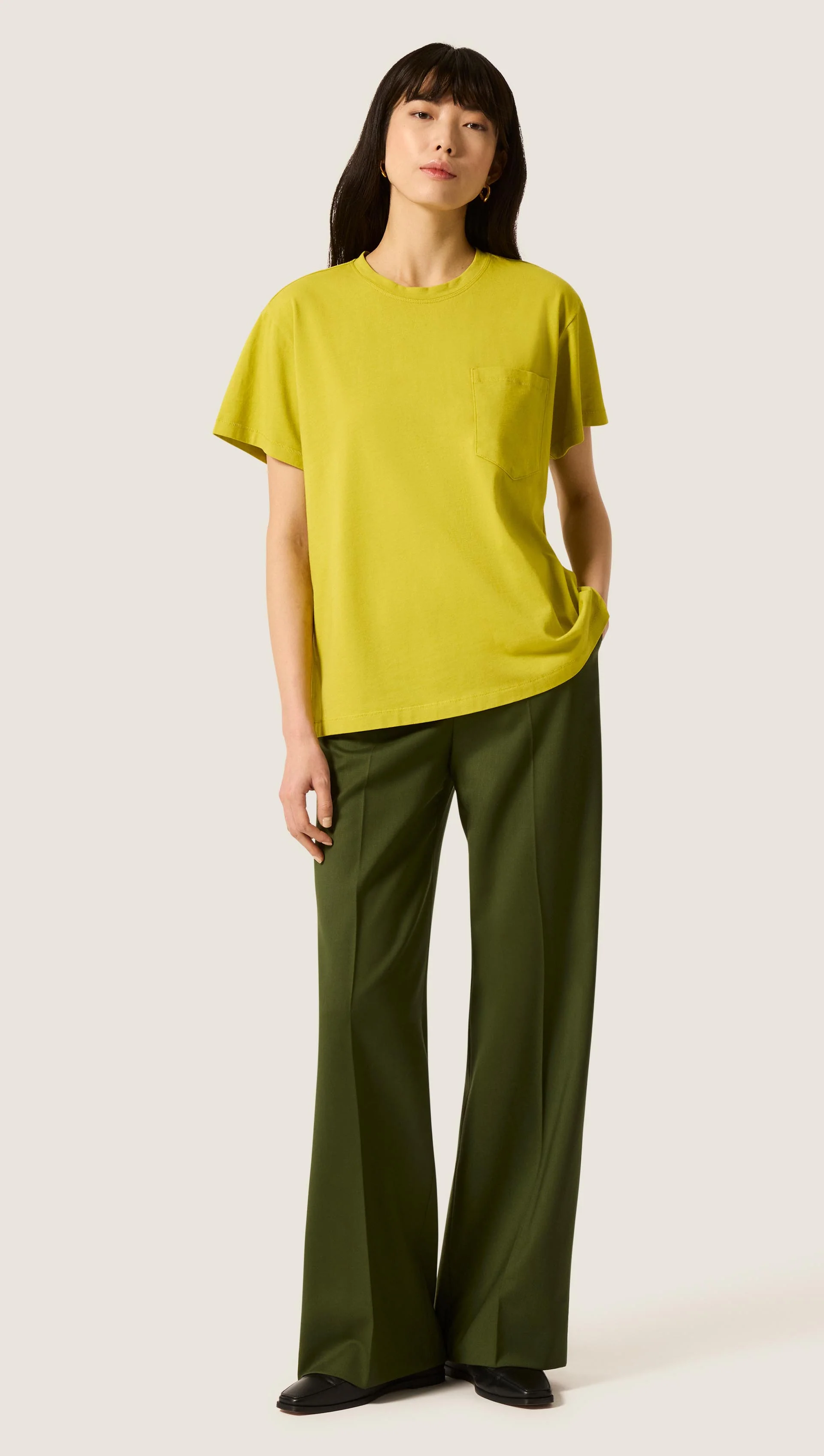 Oversized Pocket Tee in Cotton Jersey | Chartreuse - Image 8