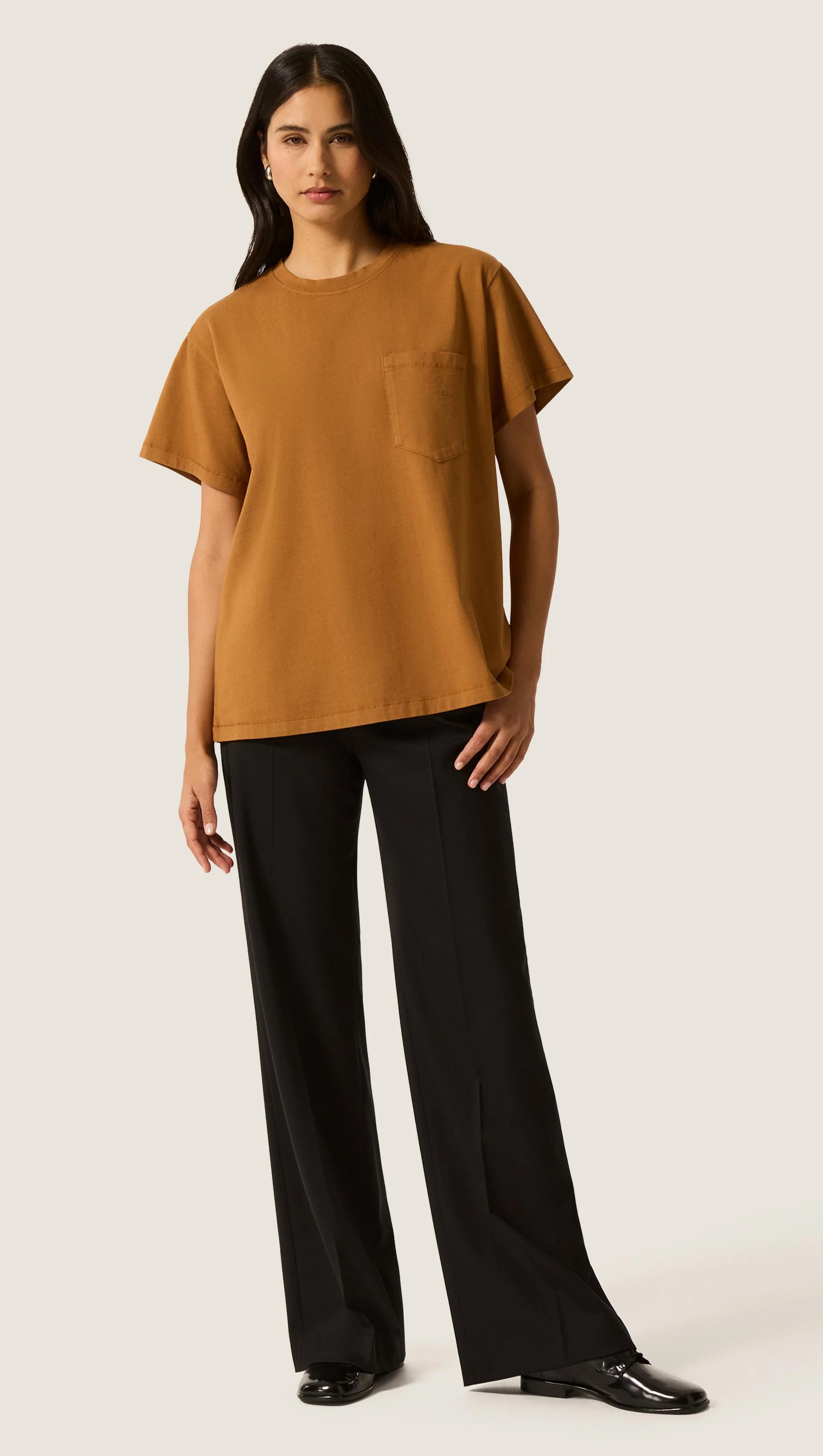 Oversized Pocket Tee in Cotton Jersey | Deep Oak - Image 4