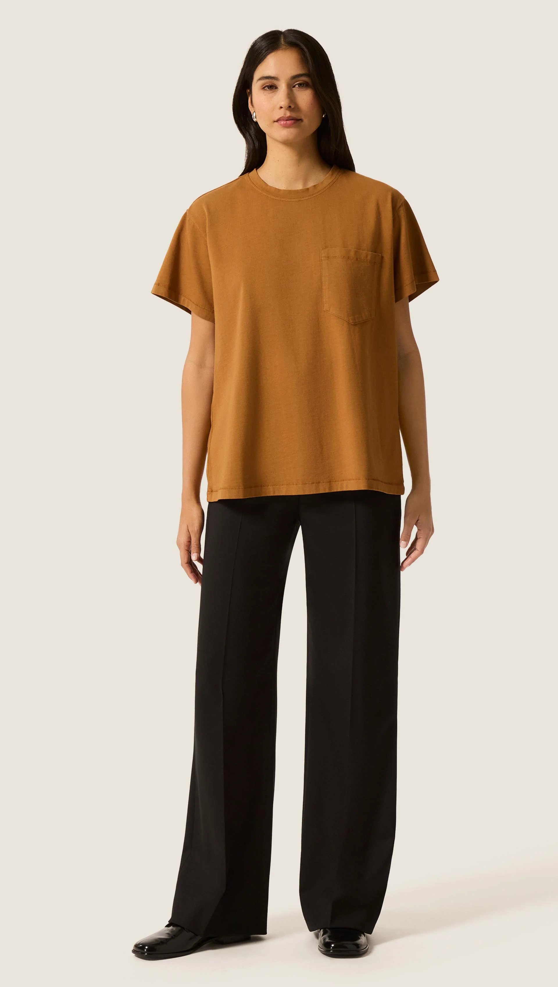 Oversized Pocket Tee in Cotton Jersey | Deep Oak - Image 5
