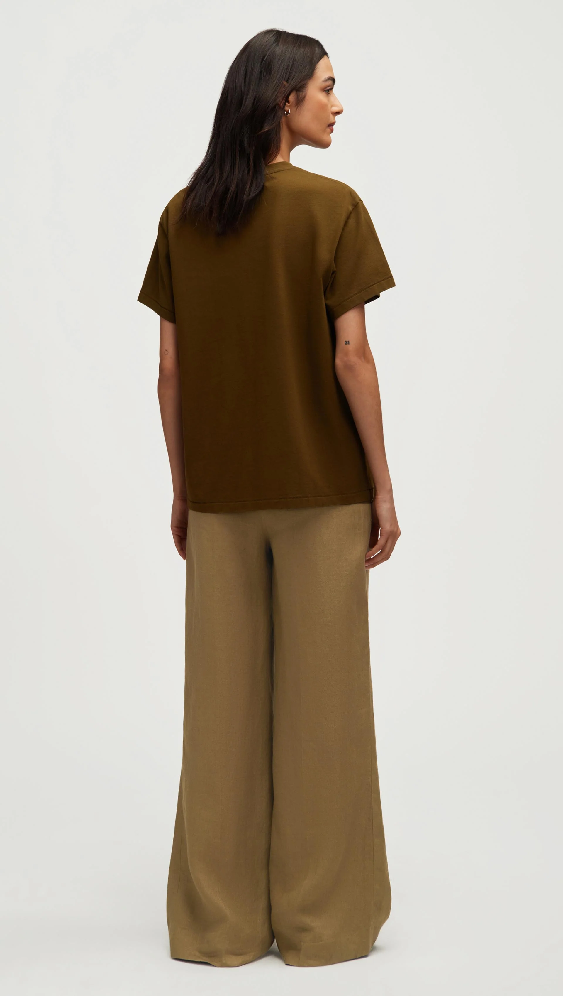 Oversized Pocket Tee in Cotton Jersey | Mushroom - Image 5
