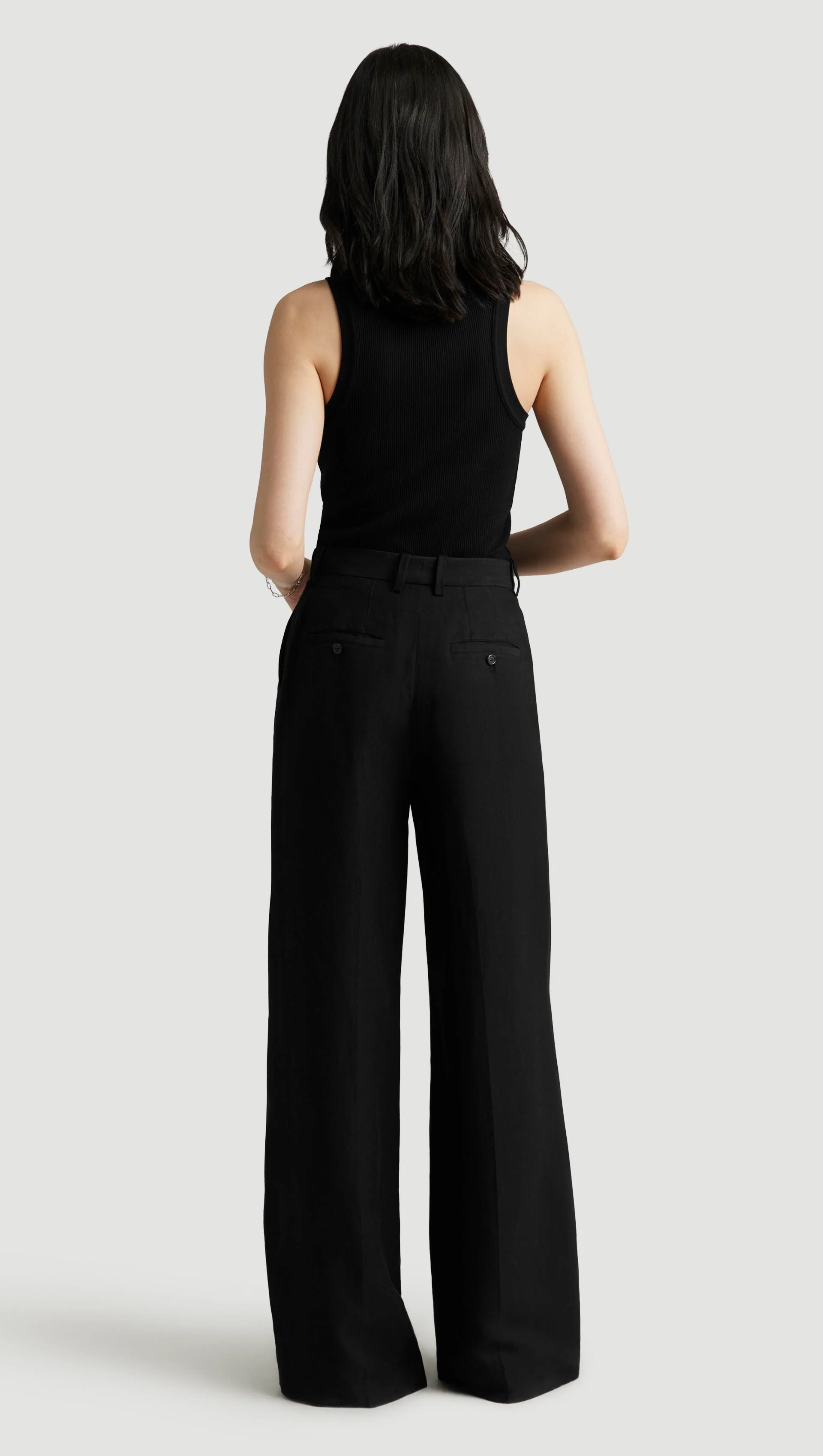 Park Trouser in Viscose Linen Twill | Black - Image 6