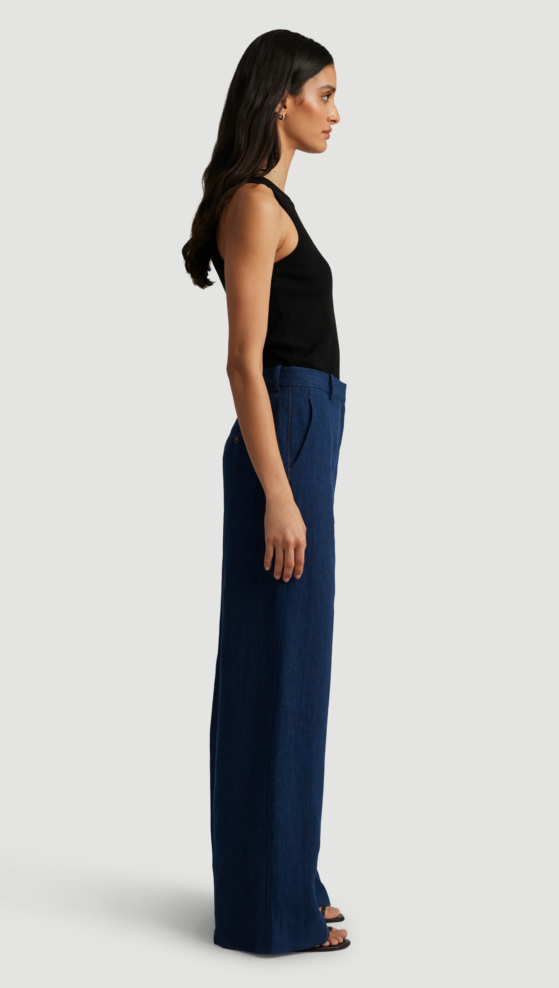 Park Trouser in Linen | Denim - Image 3
