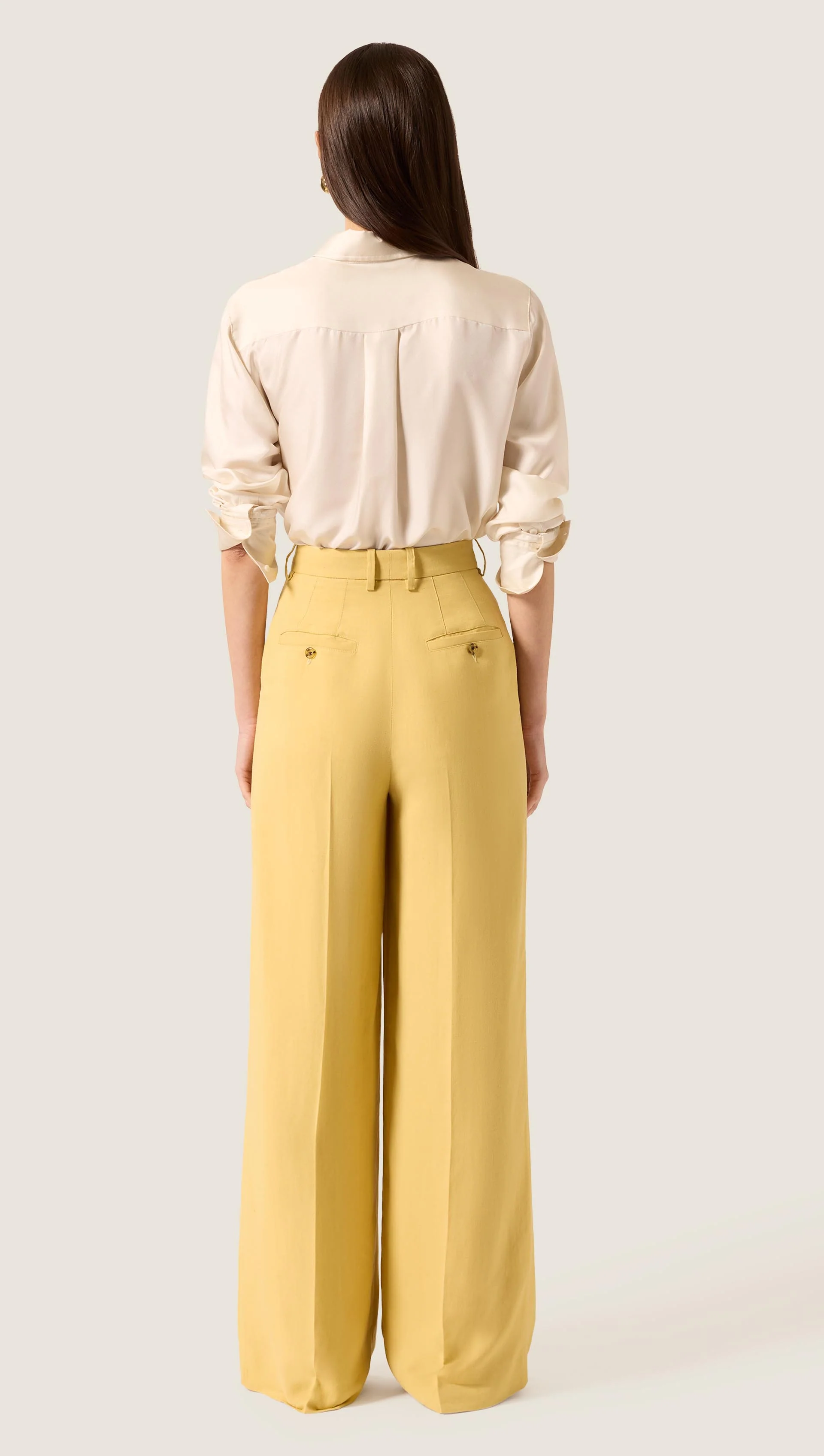 Park Trouser in Viscose Linen | Sunflower - Image 4