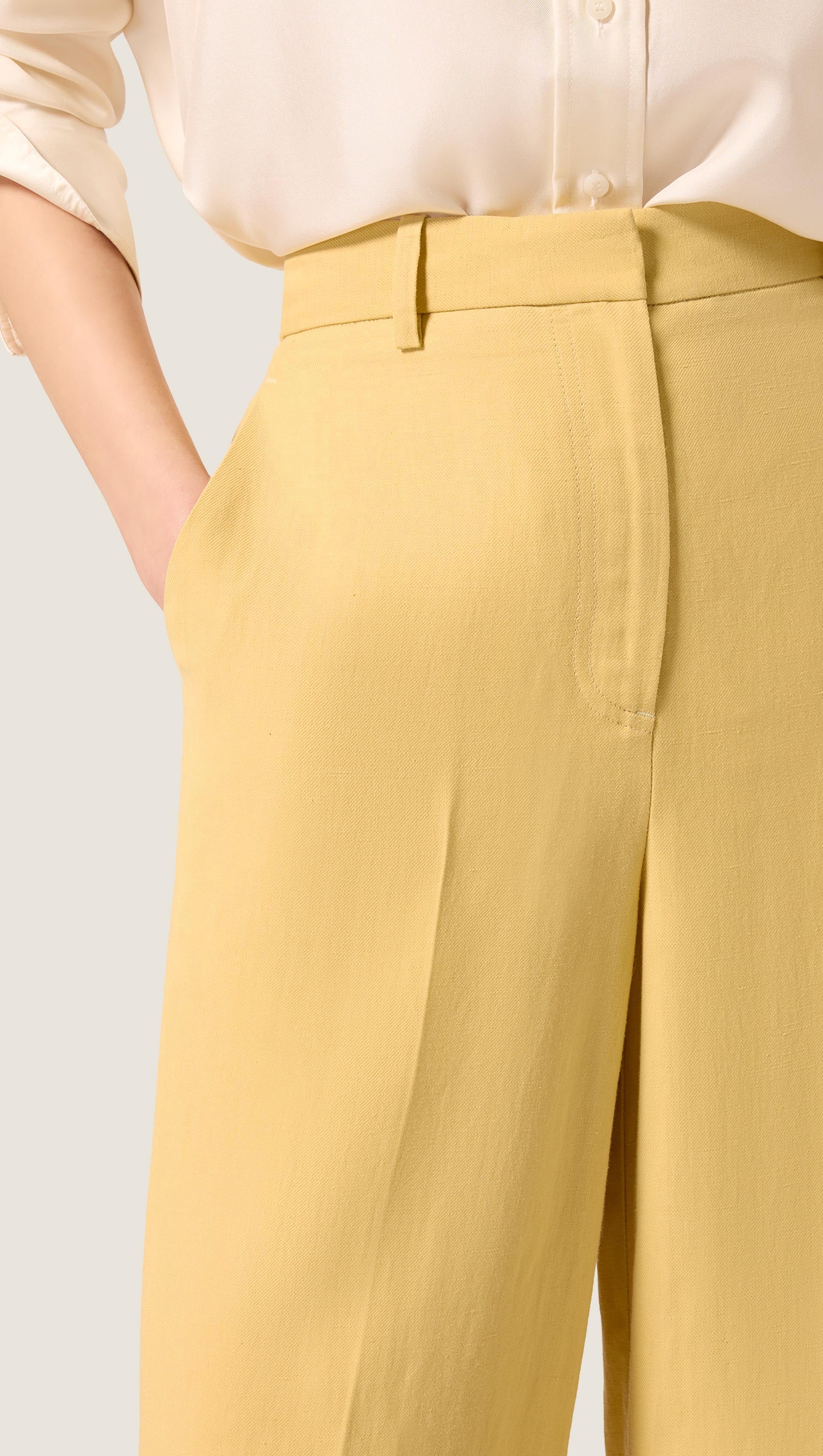 Park Trouser in Viscose Linen | Sunflower - Image 5