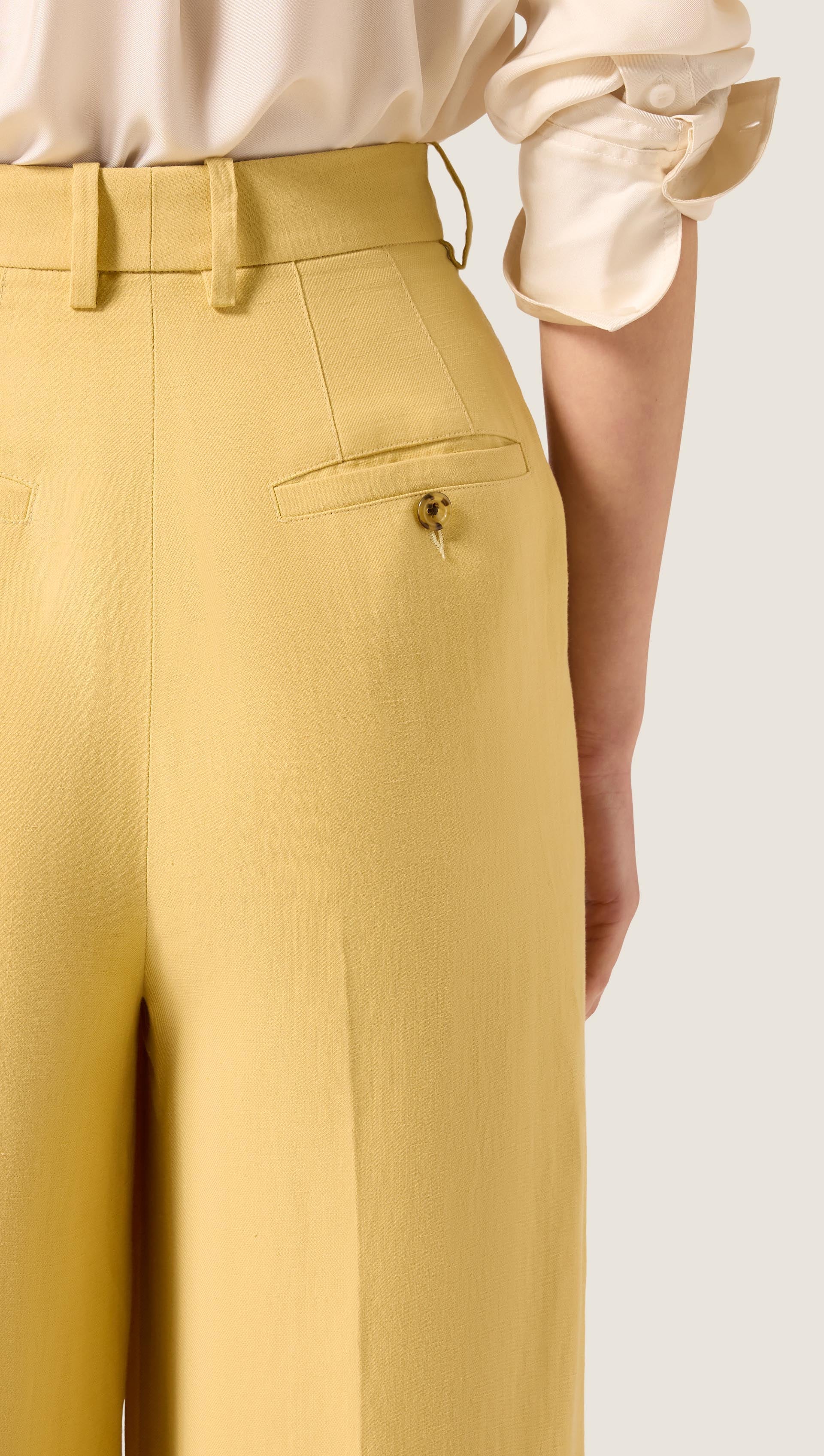 Park Trouser in Viscose Linen | Sunflower - Image 6